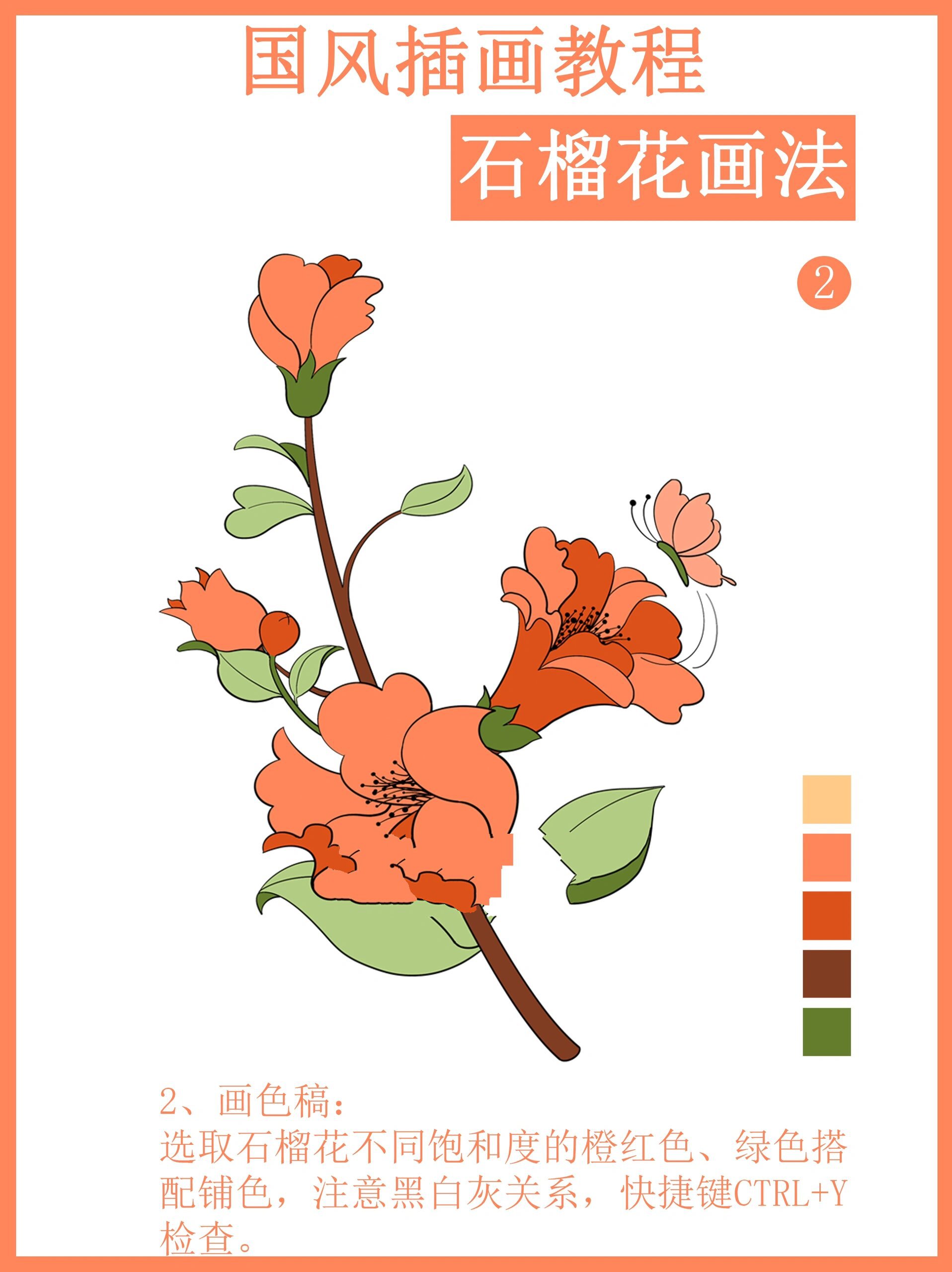 石榴花简笔画教程图片