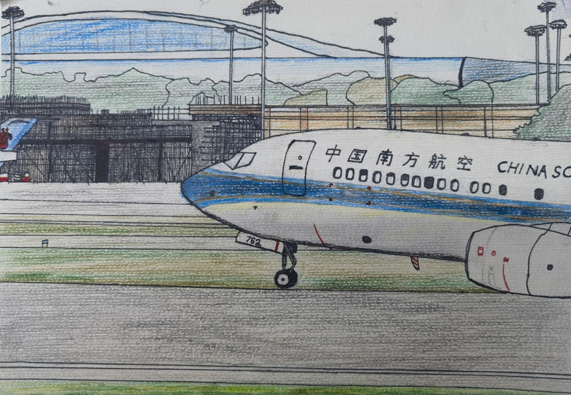 航空绘画获奖作品图片