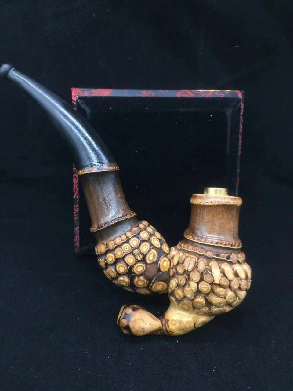 手工制作竹根雕刻烟斗