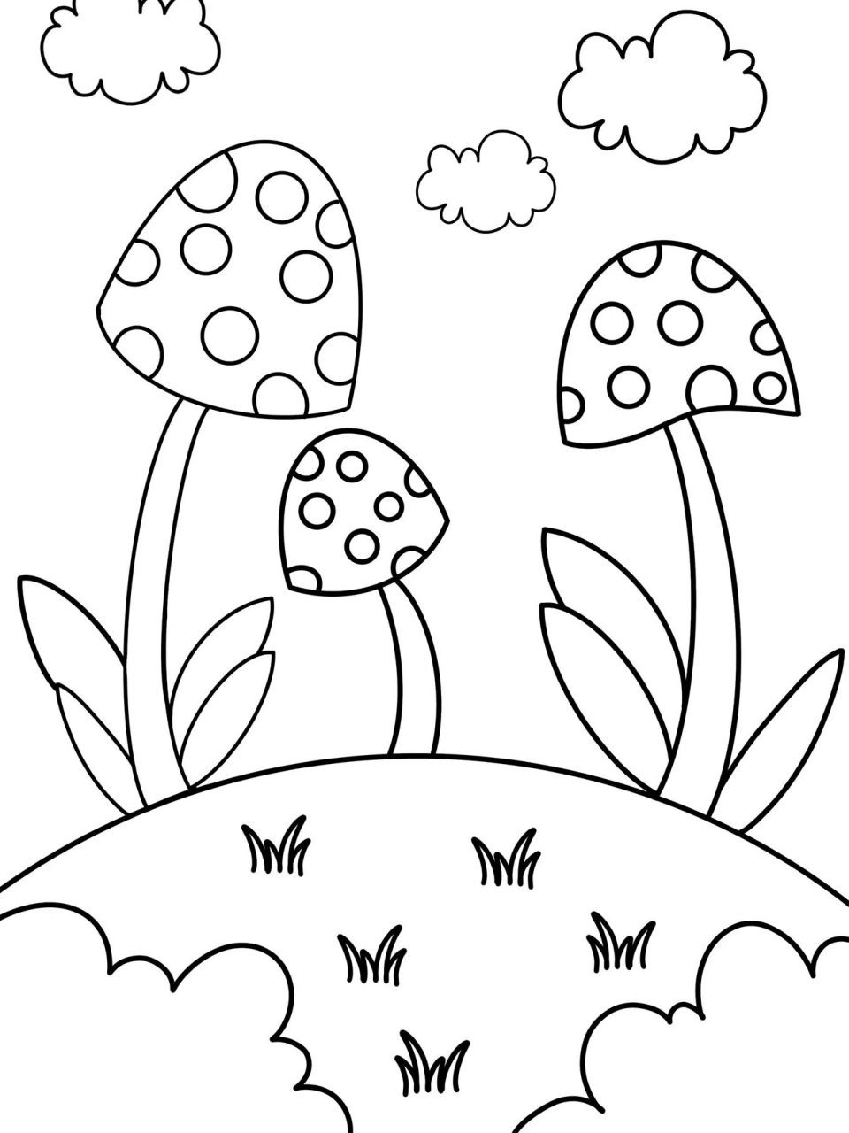 蘑菇生长环境简笔画图片