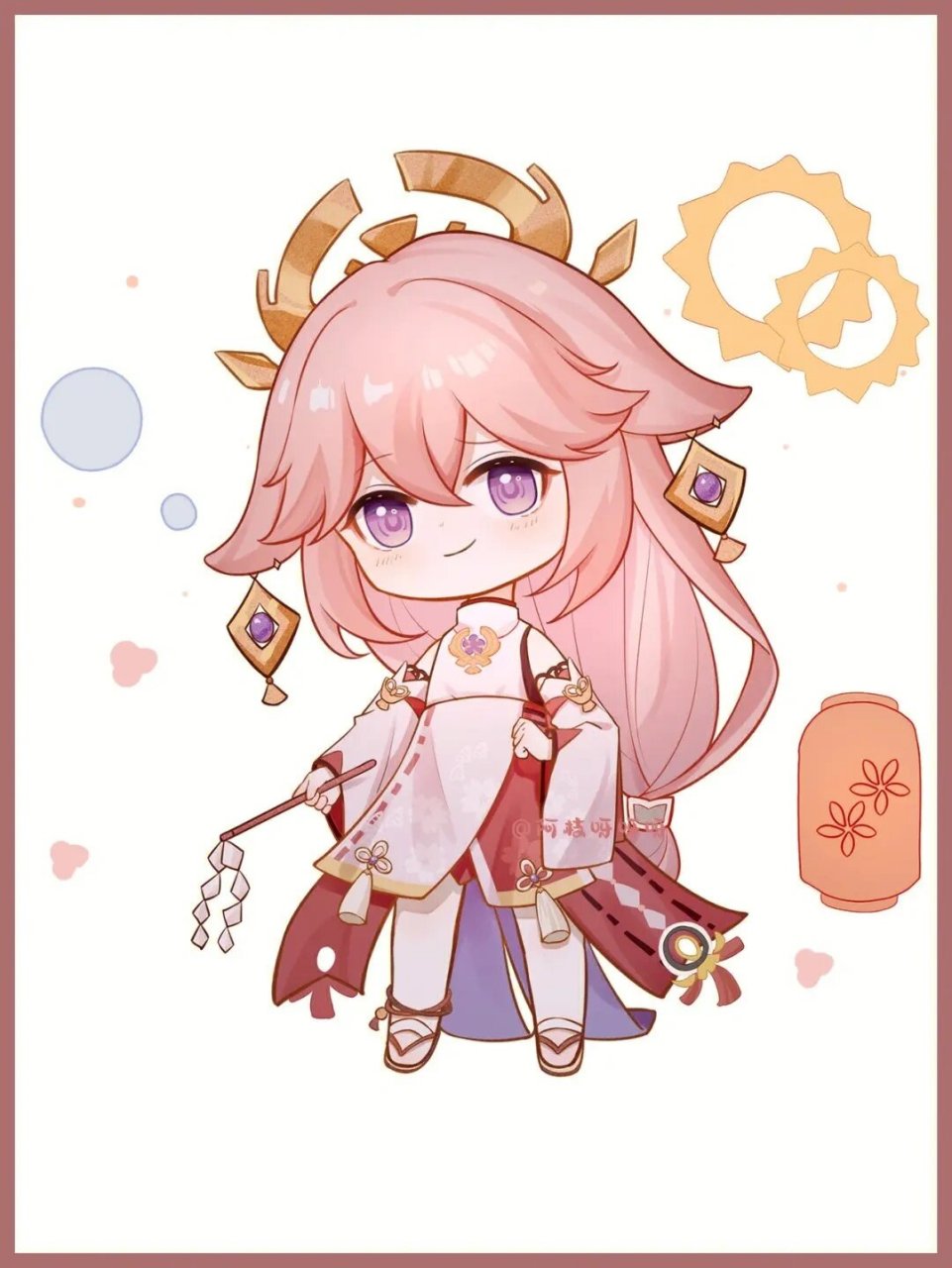 原神八重神子q版萌图   不一样的女神八重神子,q版都这么好看