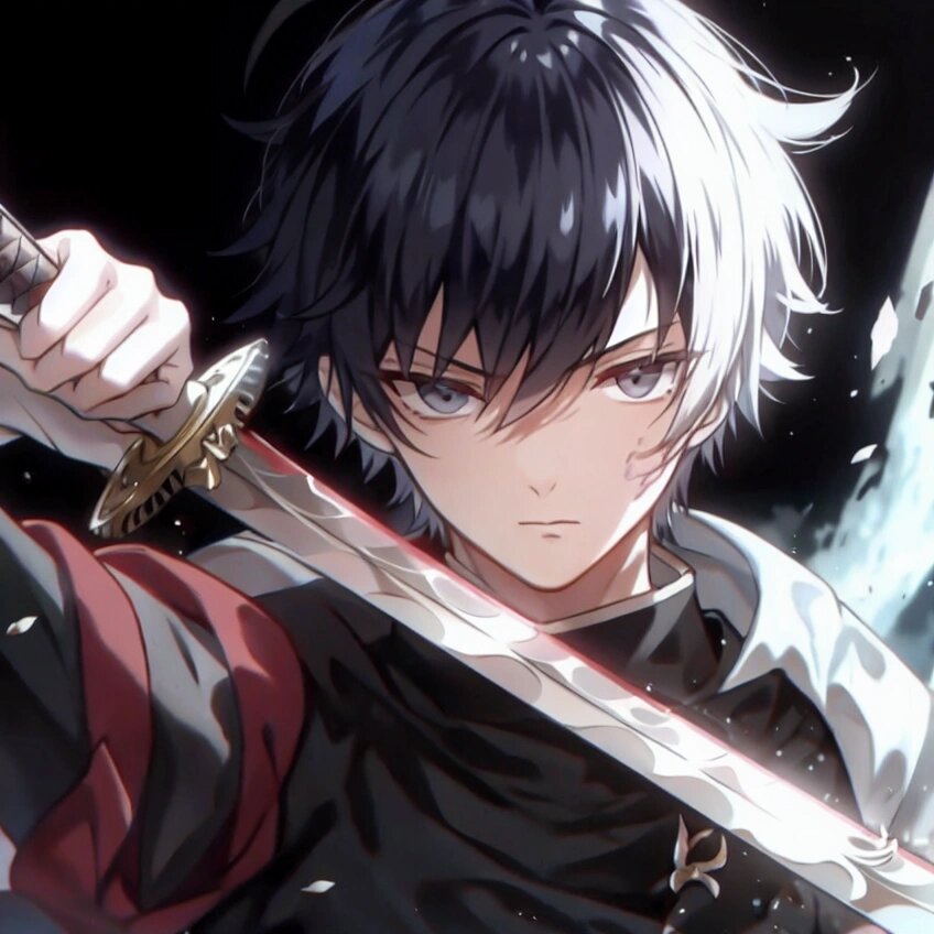 帅气男生拔剑头像