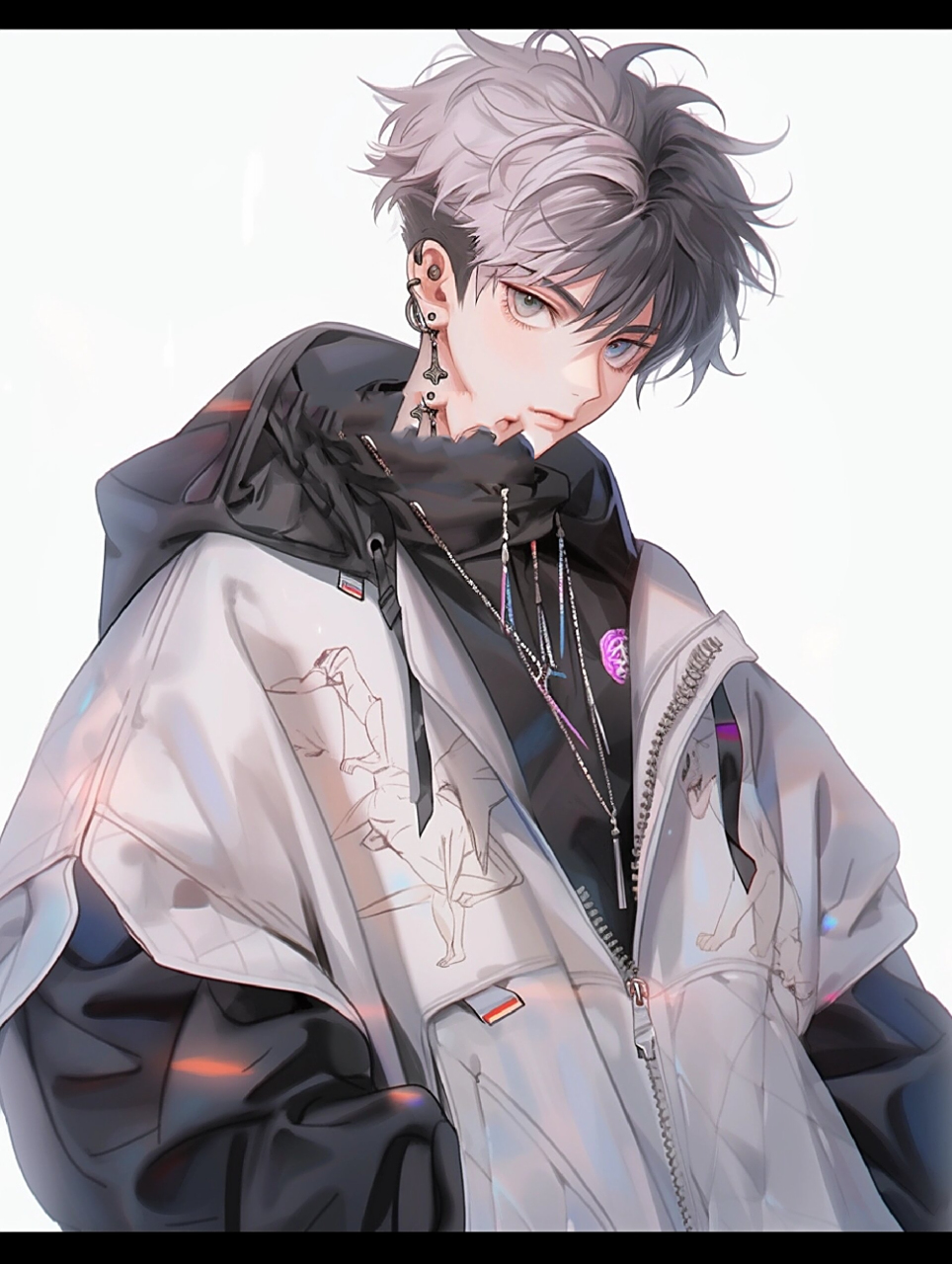 男生动漫炫酷头像,微赛博风