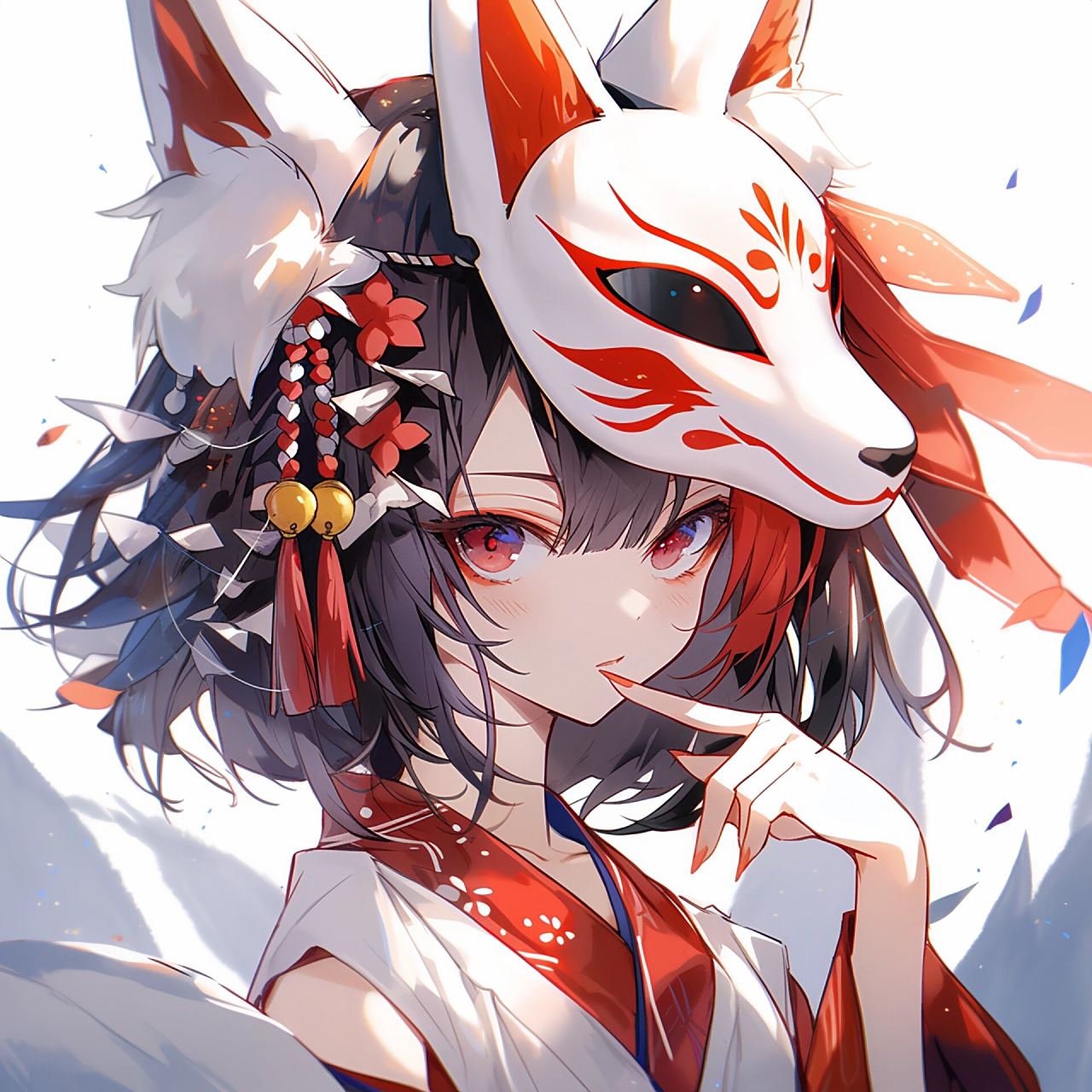 好看女生头像|狐狸面具 前面有男生版狐狸面具