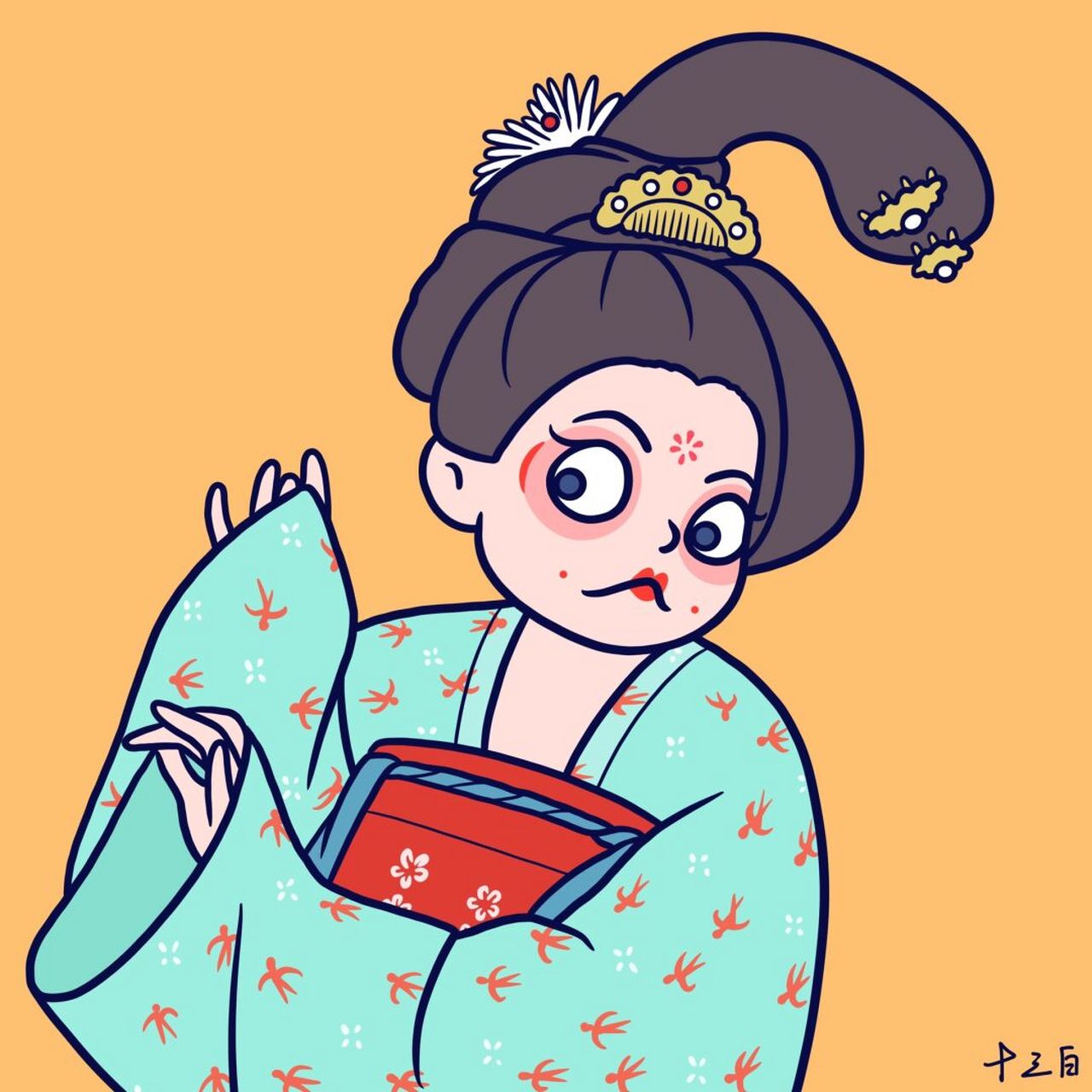 我是原创插画师# 可可爱爱的唐朝姑娘头像,抱走吧～ #手绘头像