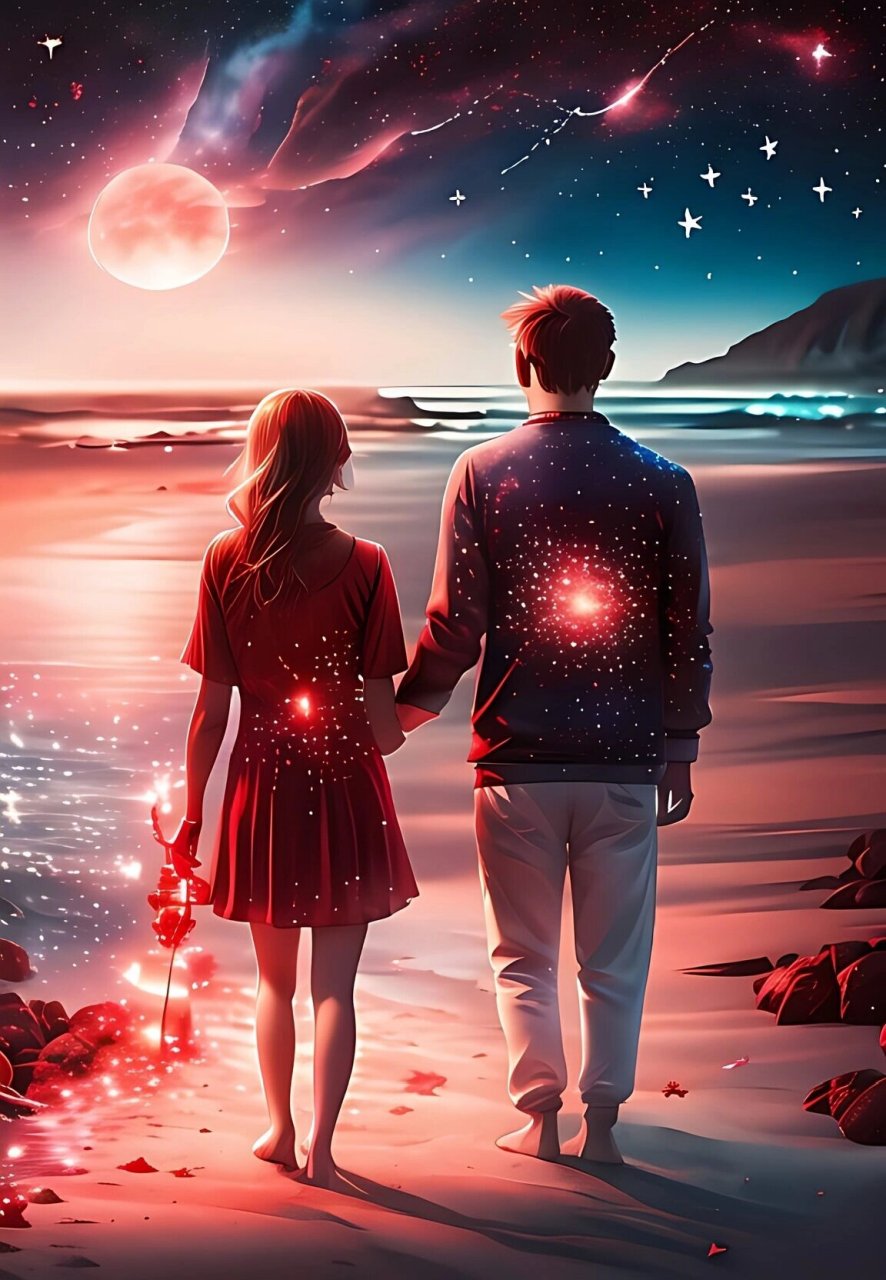 七夕情侣(手拉手)壁纸 欢迎取图