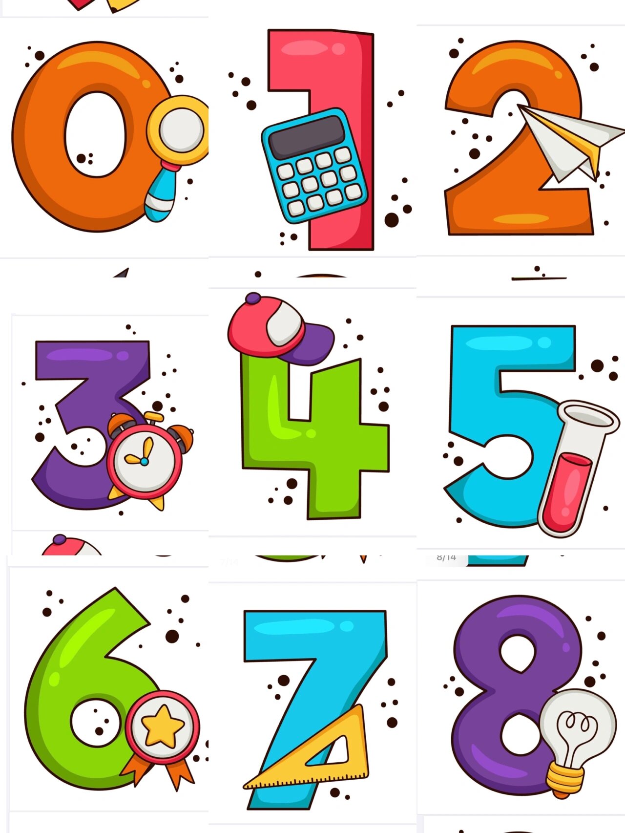 幼儿园自制卡通数字1