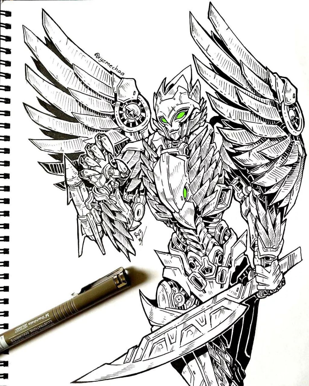 一组手绘变形金刚插画