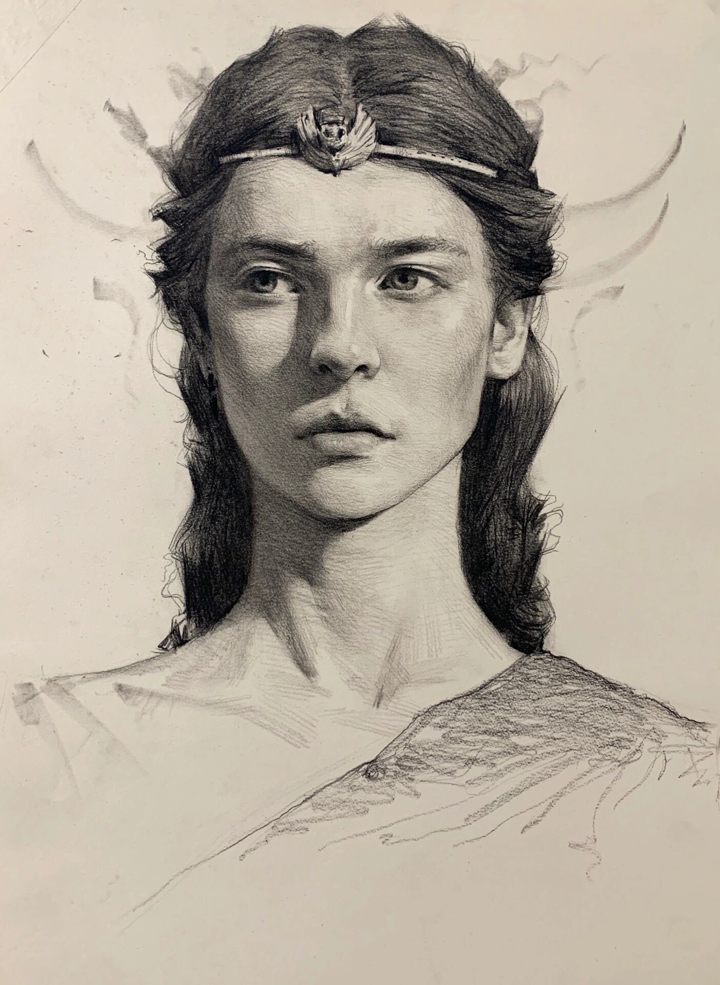 欧美美女素描头像