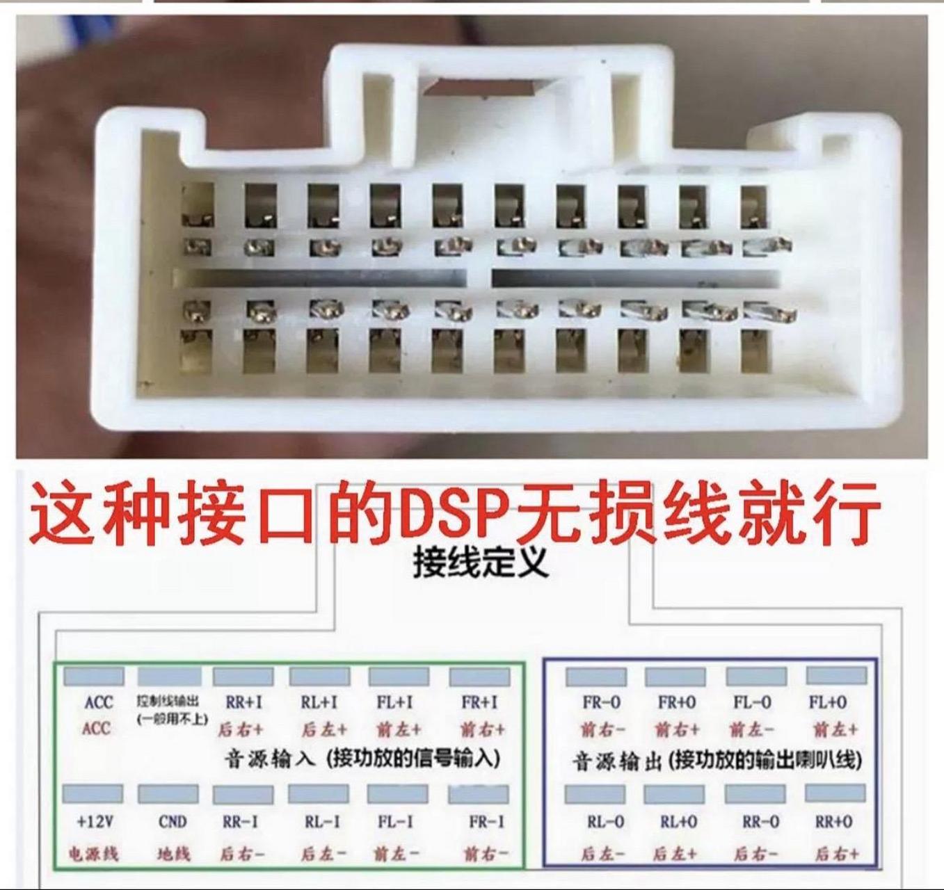 车载功放和dsp接线图图片