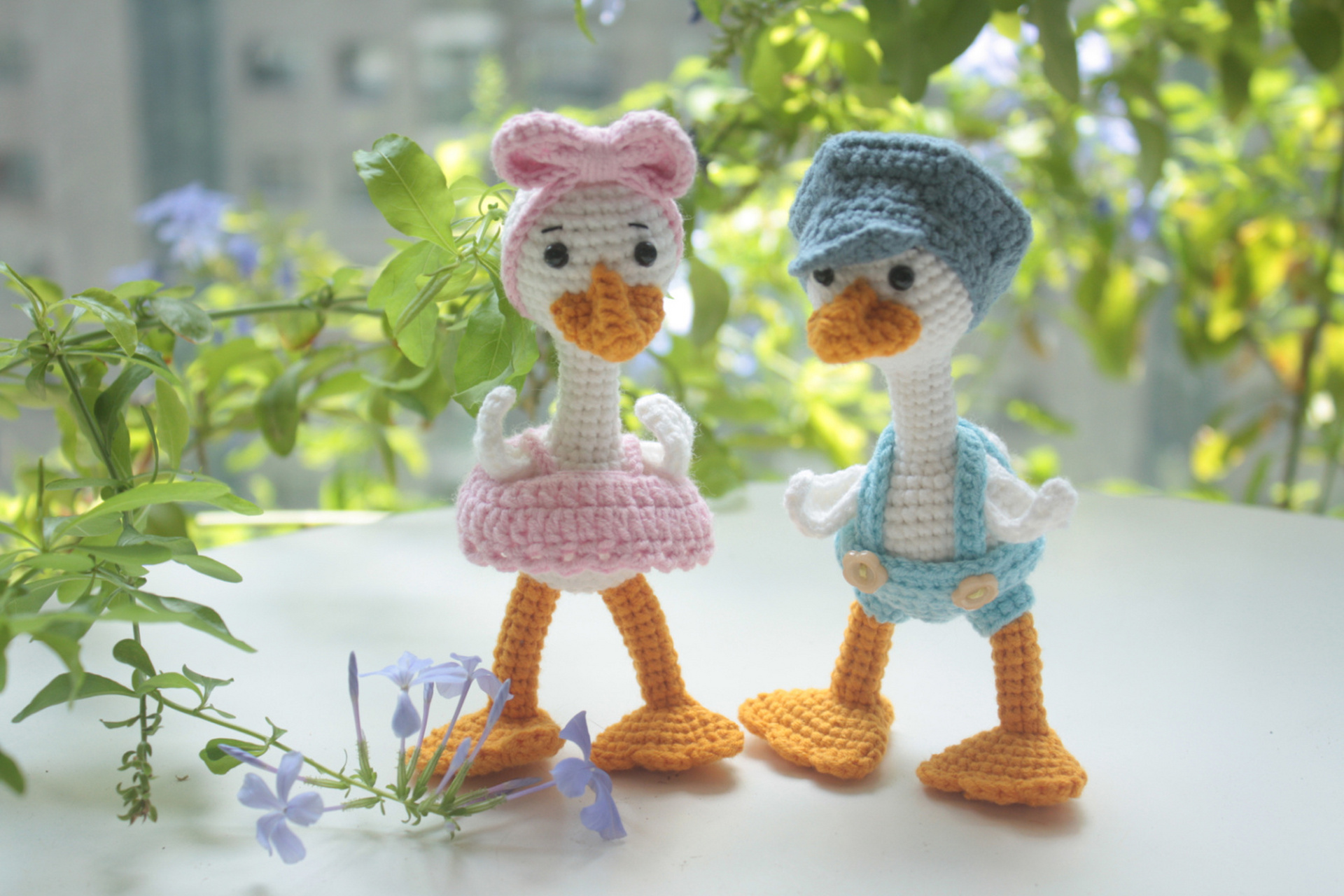 情侣款呆头鹅#钩针玩偶# #diy手工制作