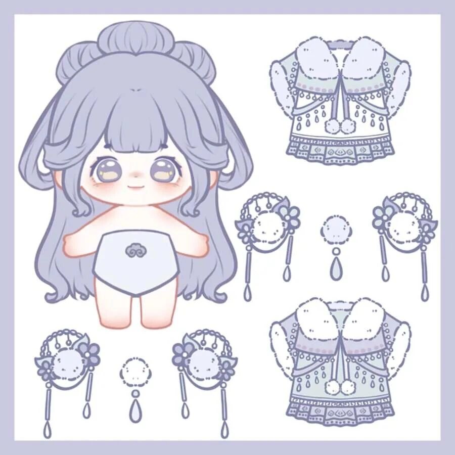 棉花娃娃换装素材图片