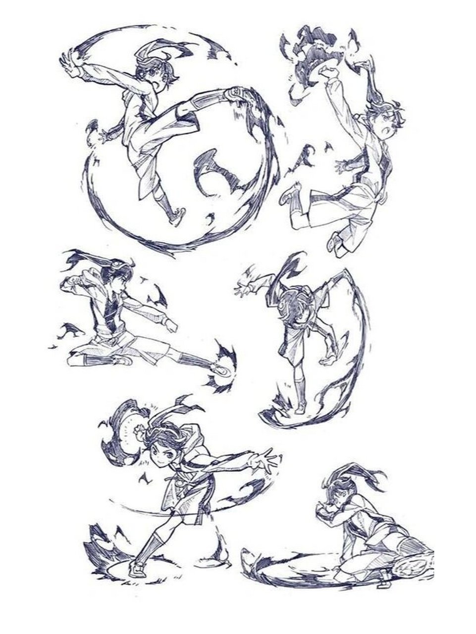 打斗跳跃动作绘画参考 绘画参考,插画参考,人物动态参考,打斗姿 