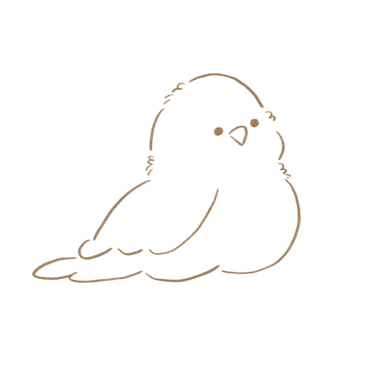 画个简笔画~感觉这是一只肥鸽子 鹦鹉简笔画            好久都没有