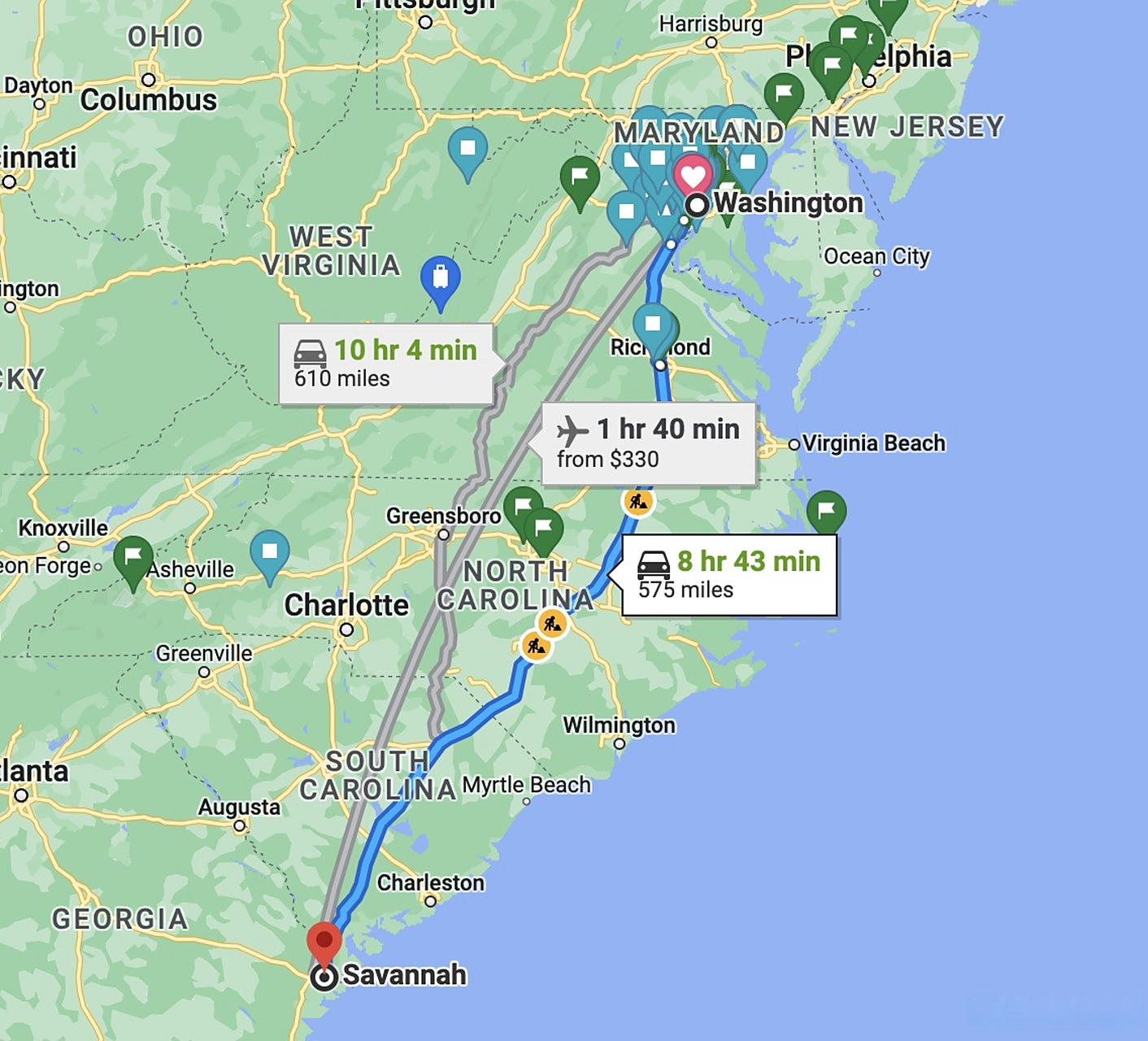 美国独立日长周末准备南下诺福克norfolk-查尔斯顿charleston-萨凡纳