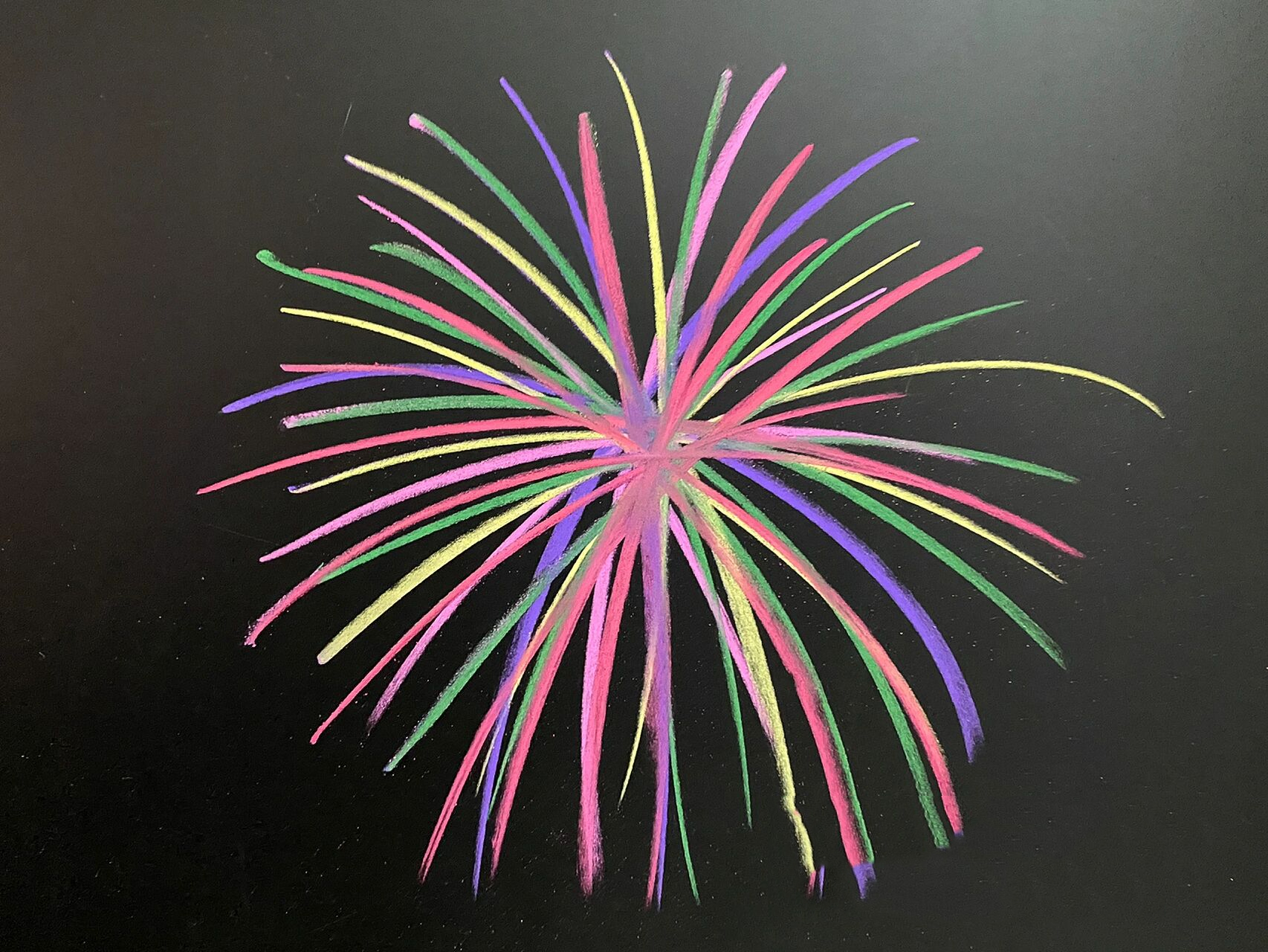 粉笔画烟花 国庆节黑板报 黑板报素材