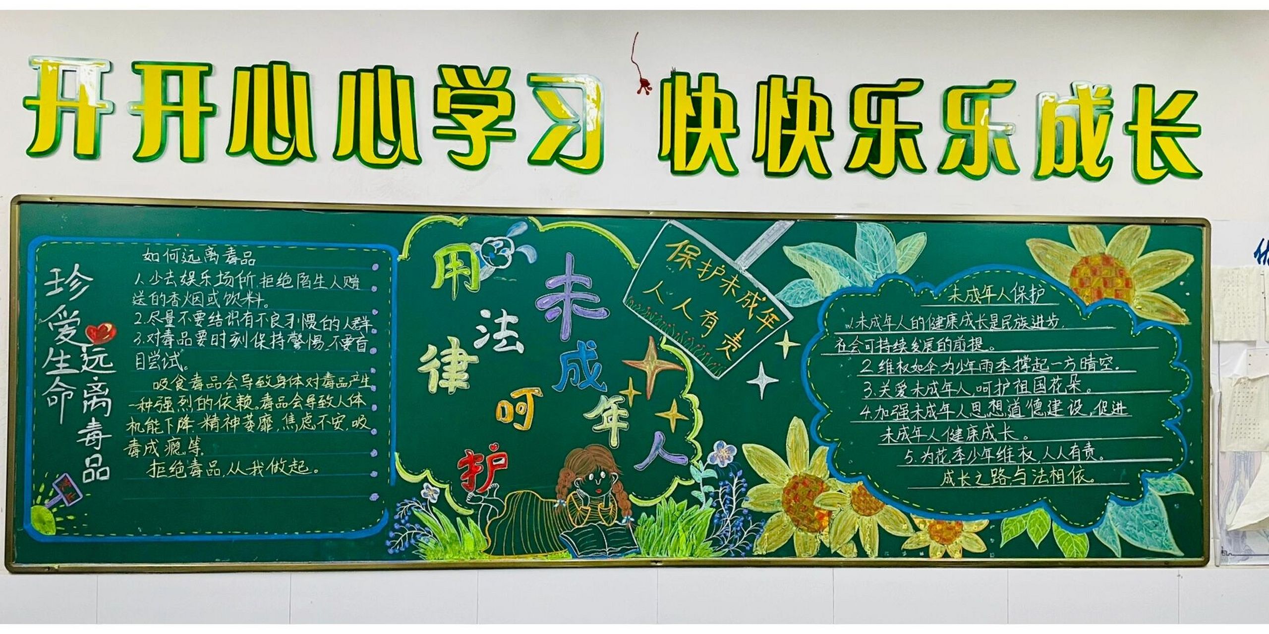 保护未成年人黑板报