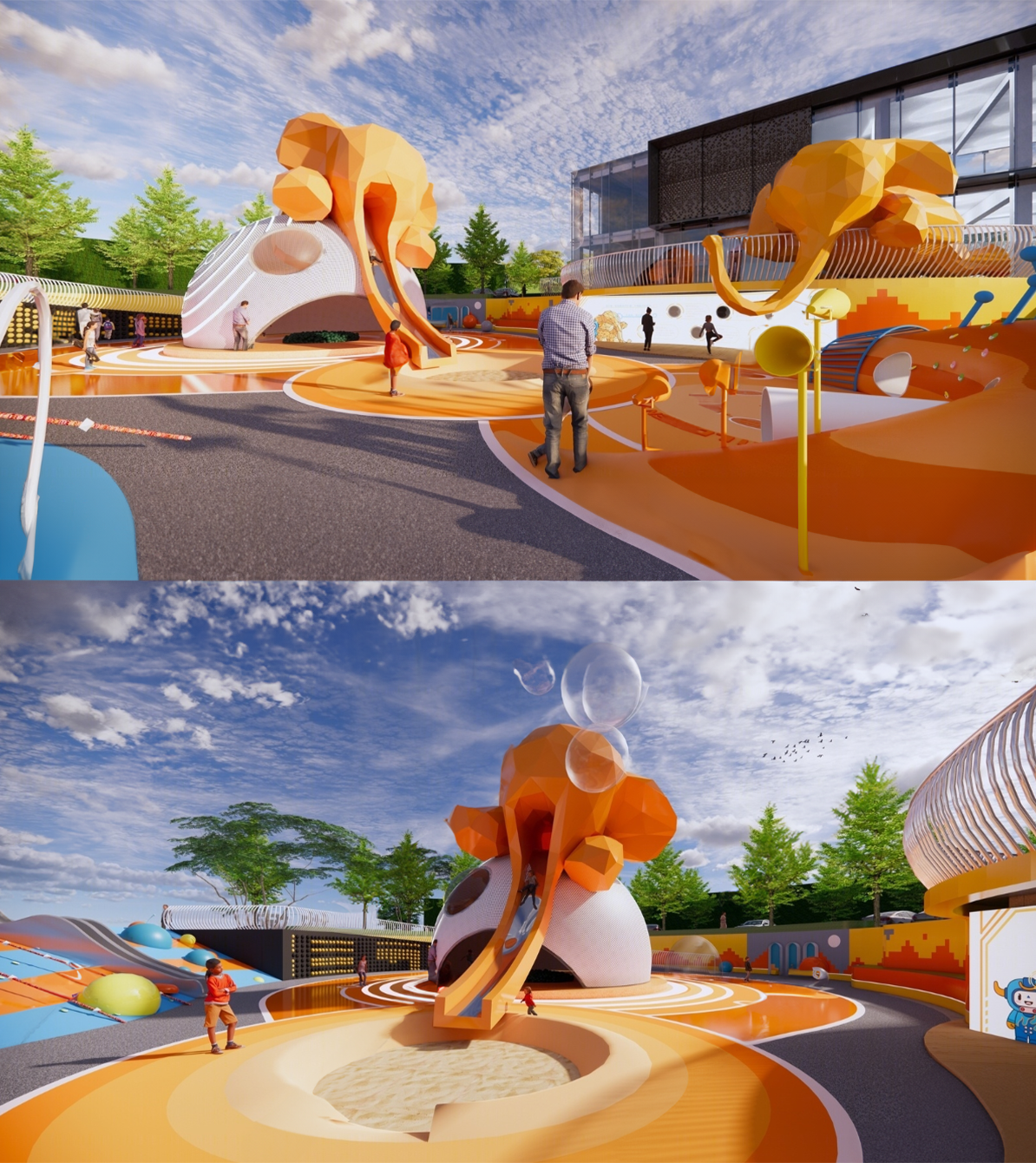 儿童活动区的游乐设备艺术造型🔥