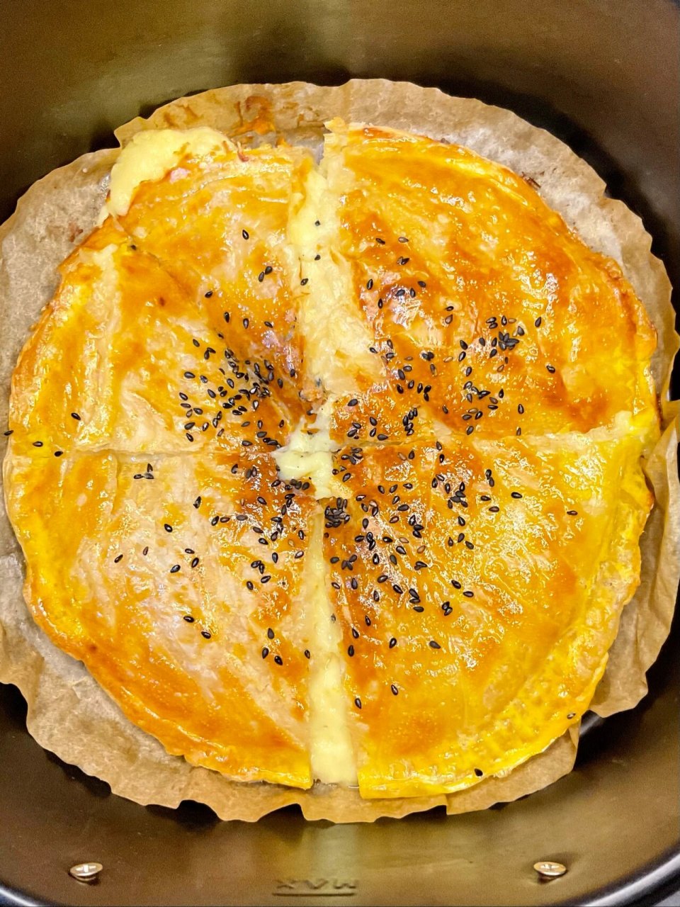 爆浆芝士榴莲饼91怎么会爆成这样呢7515 挑战空气炸锅100天不重