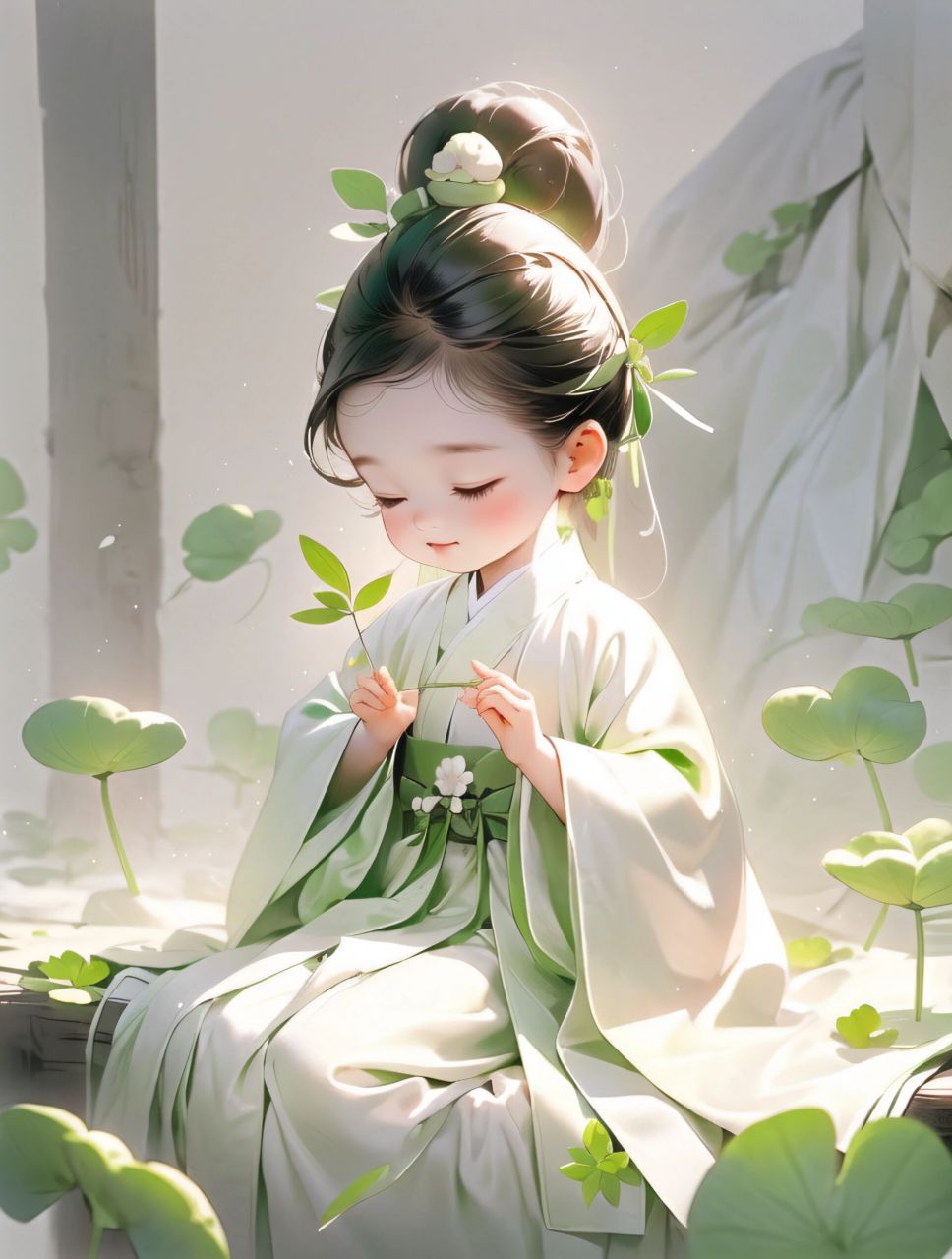 古风可爱佛系女孩