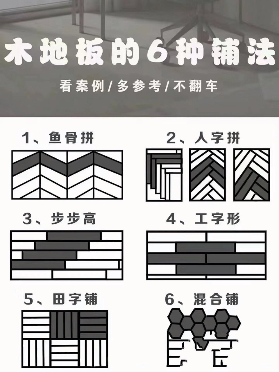 木地板的6种不同铺装方法