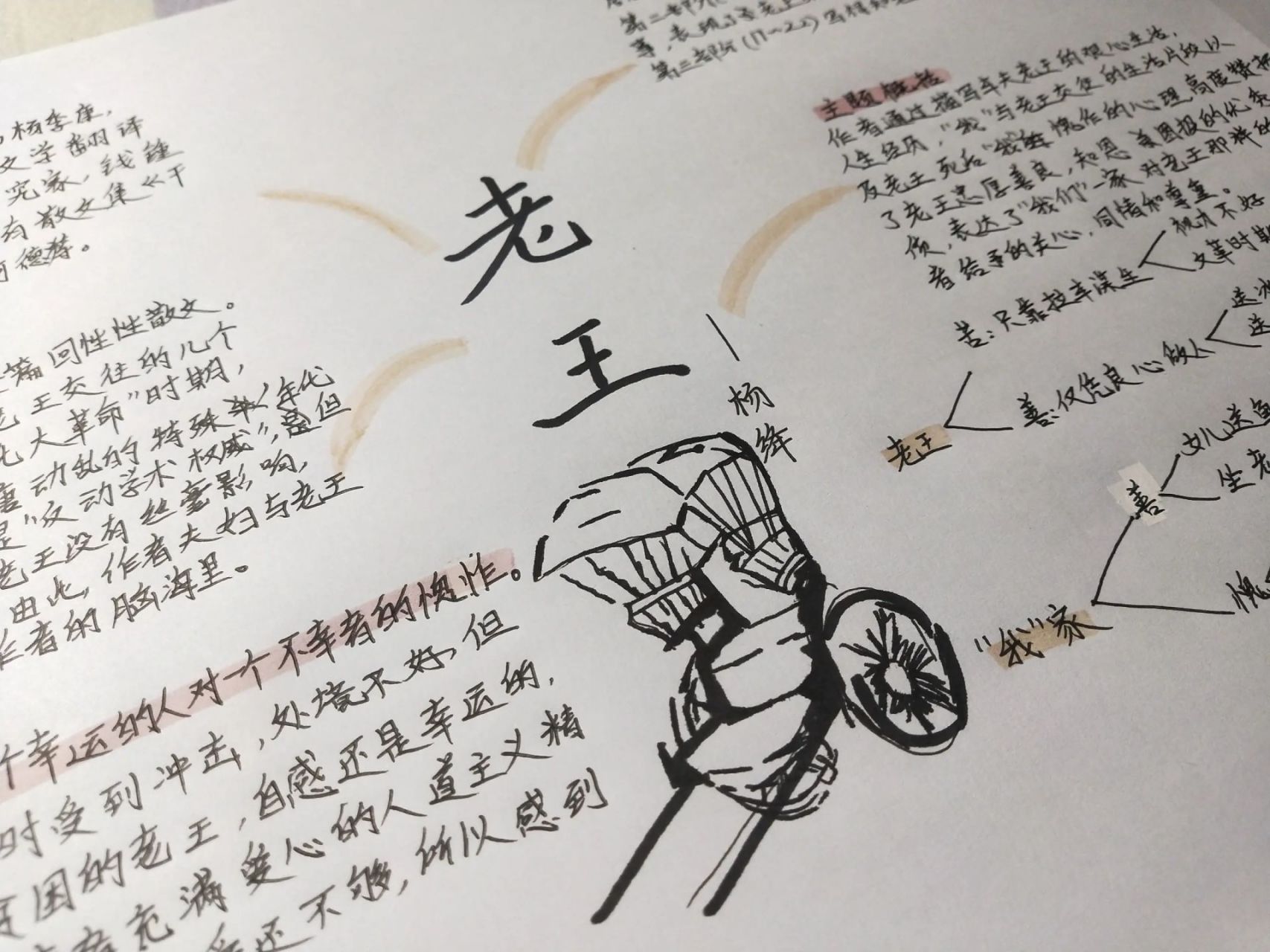 七年级下册语文老王思维导图