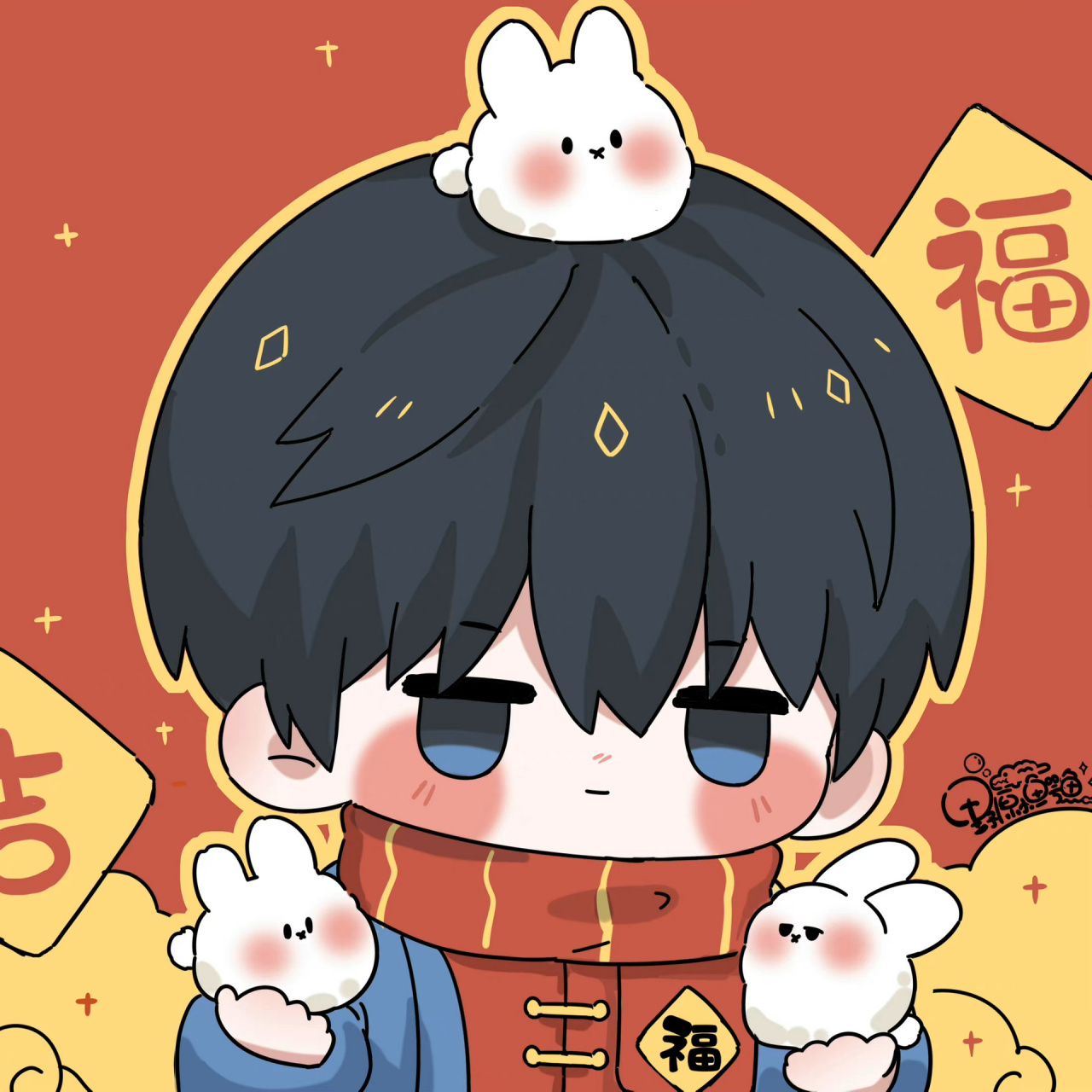 盗墓笔记新年头像 可可爱爱的盗笔兔年头像! 图源:01野原小鳄鱼