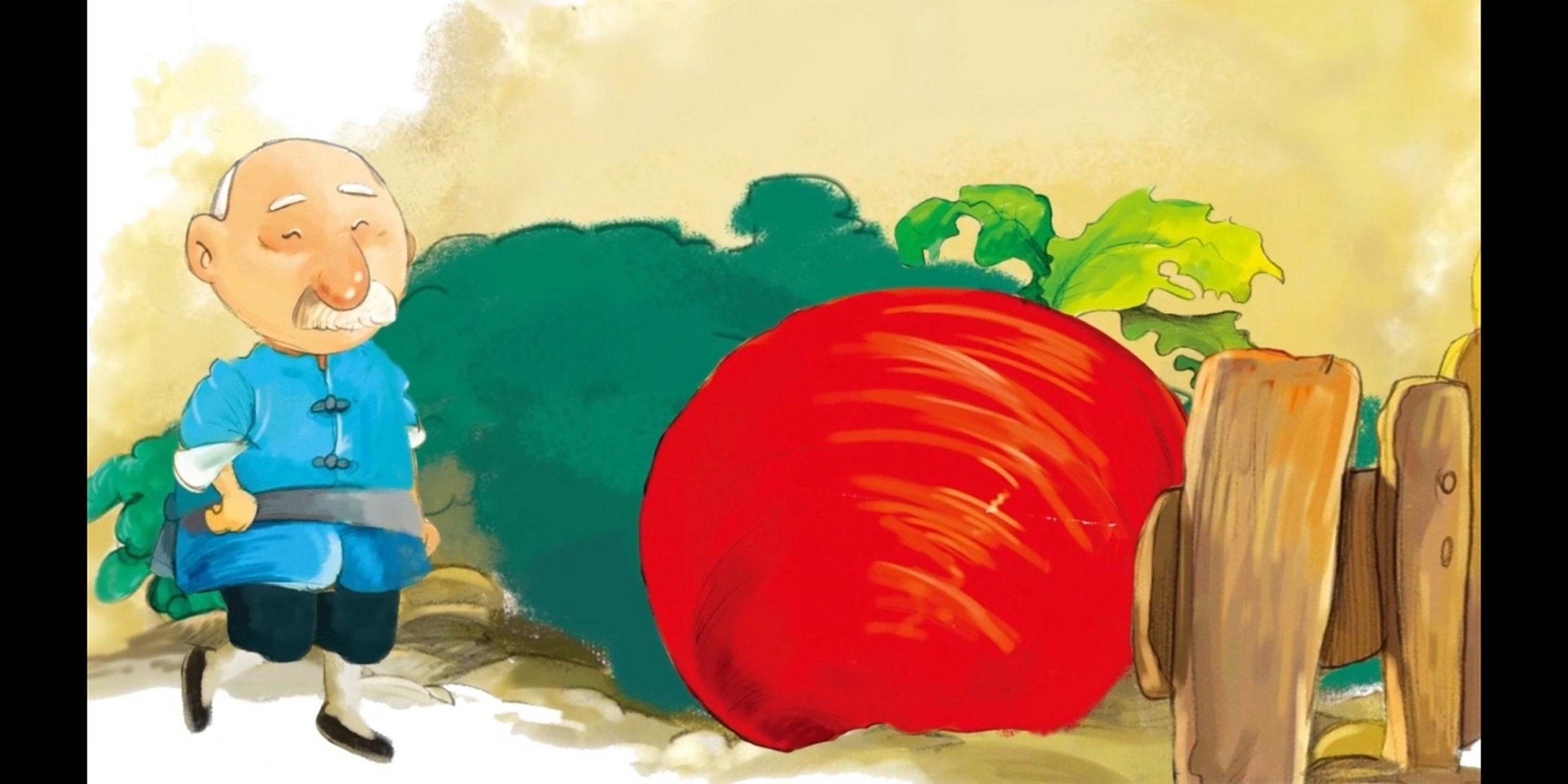 《拔萝卜》绘本图-幼儿园备课 素材图 【睡前故事】老公公种萝卜 	 老