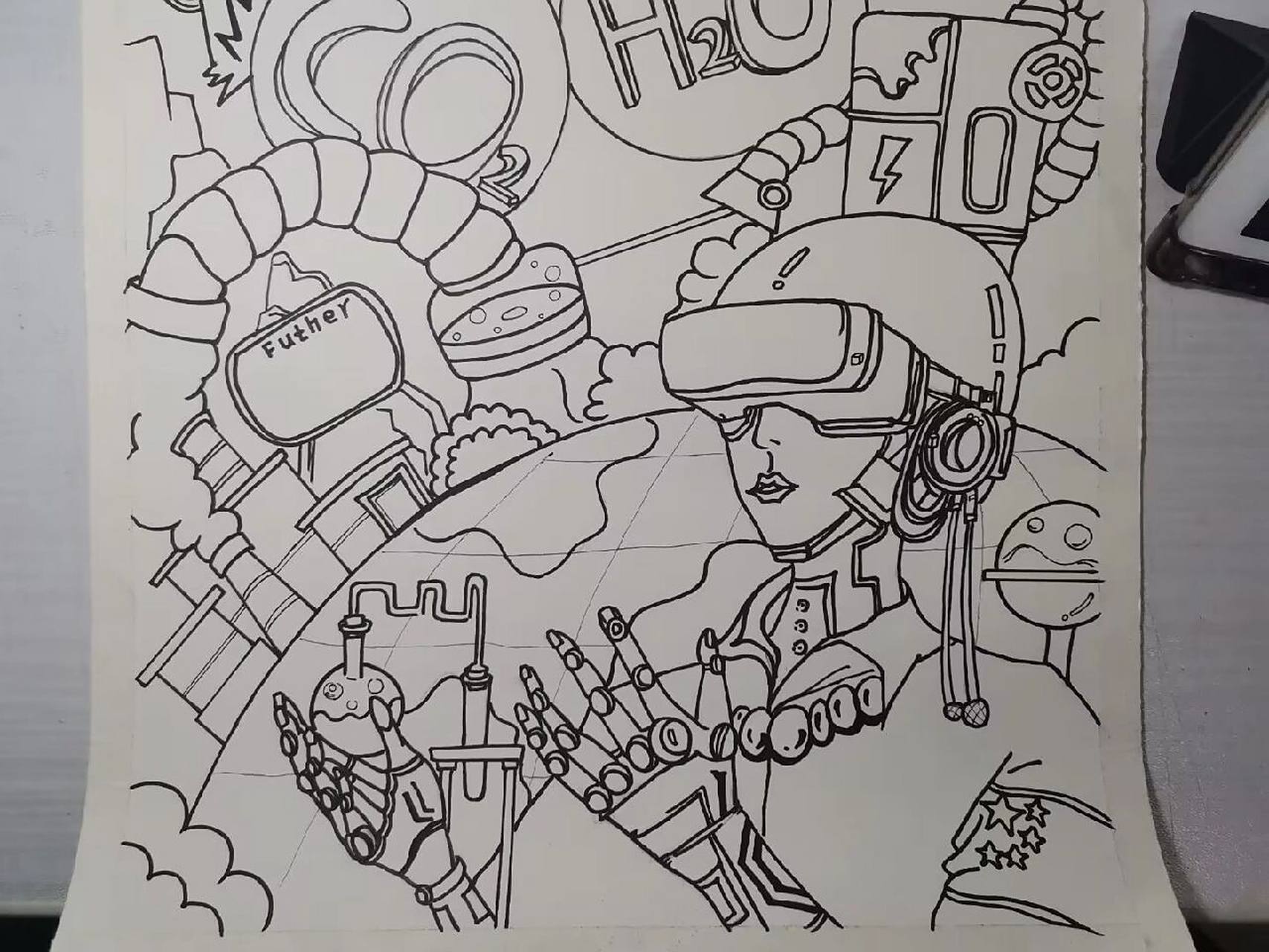 未来科幻双碳画 绘画主题 00 双碳元素 未来科学发展畅享 未来人类