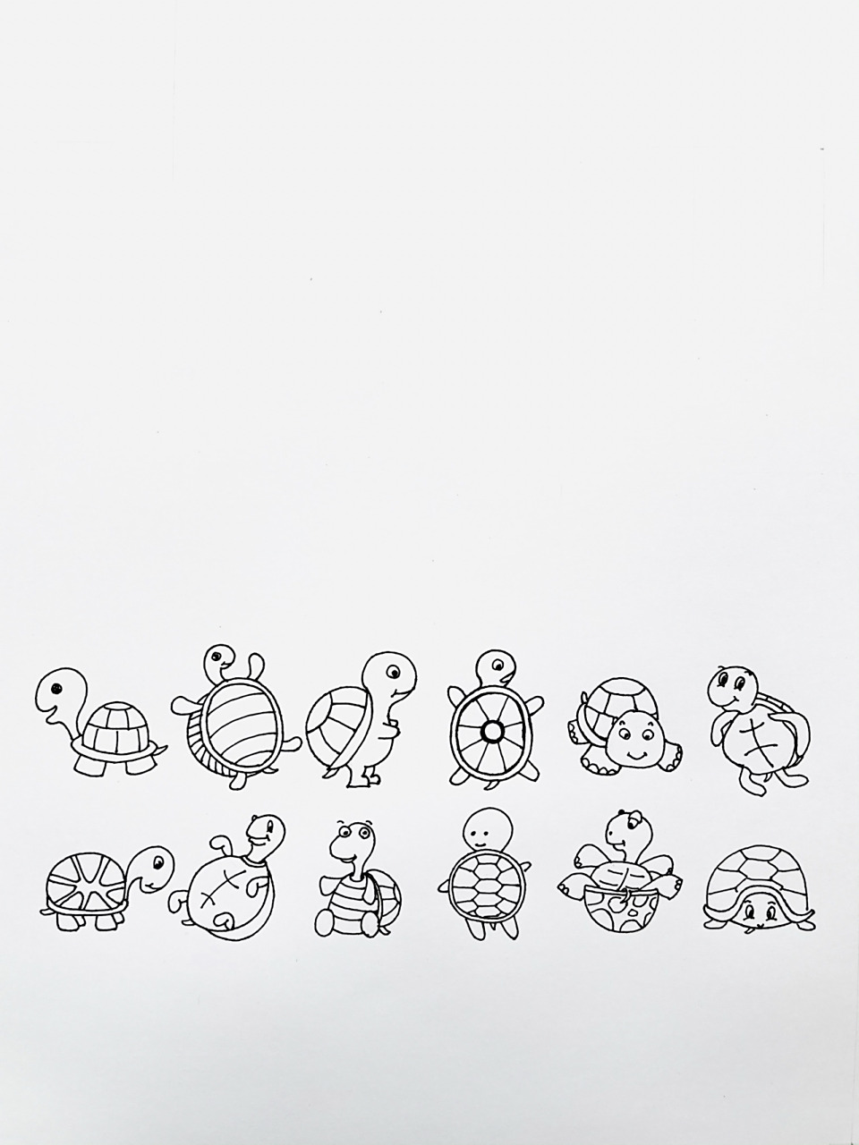 【简笔画】乌龟98 分享一组可爱的小乌龟98简笔画 希望大家喜欢