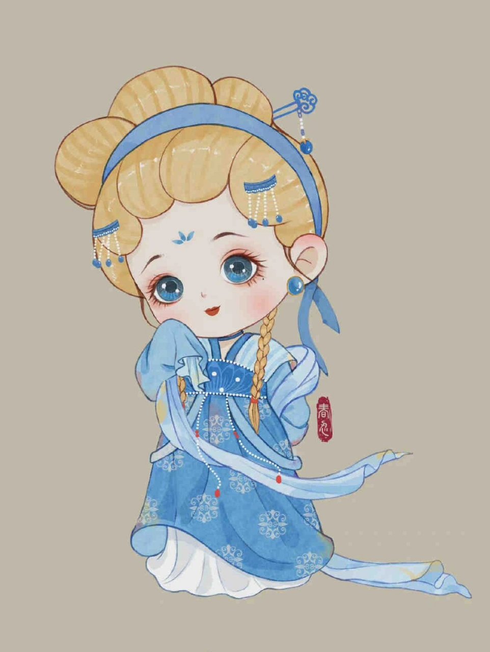 插画分享‖古风迪士尼公主人物插画头像 画师:春忍在画画 图片来自