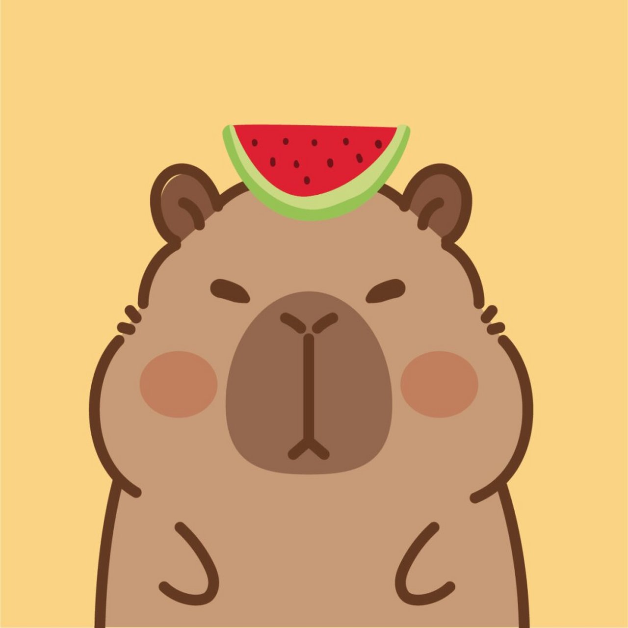 原创|卡皮巴拉水豚鼠ip,卡通形象插画表情包,治愈系ip,元气满满,活泼