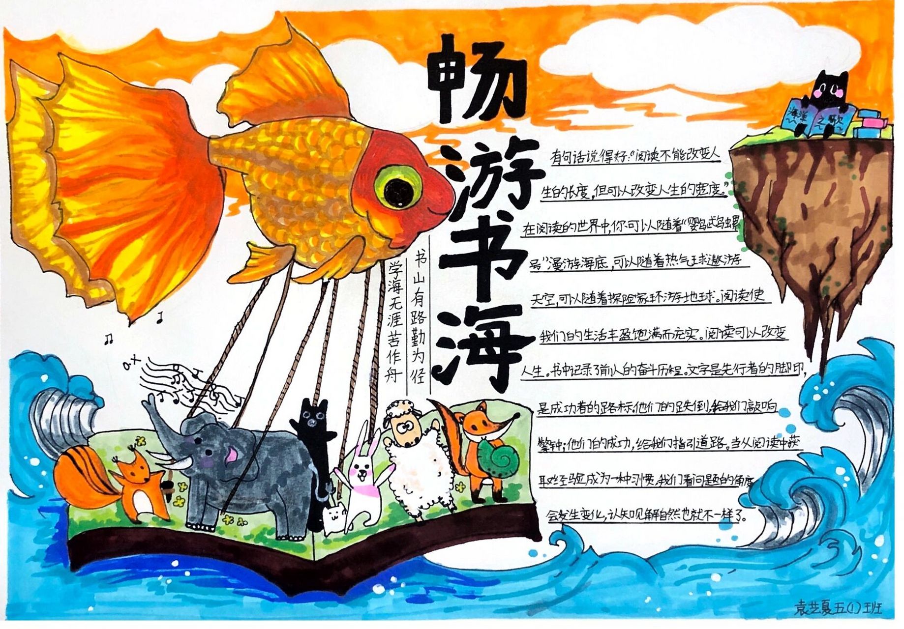 读书节手抄报《畅游书海》