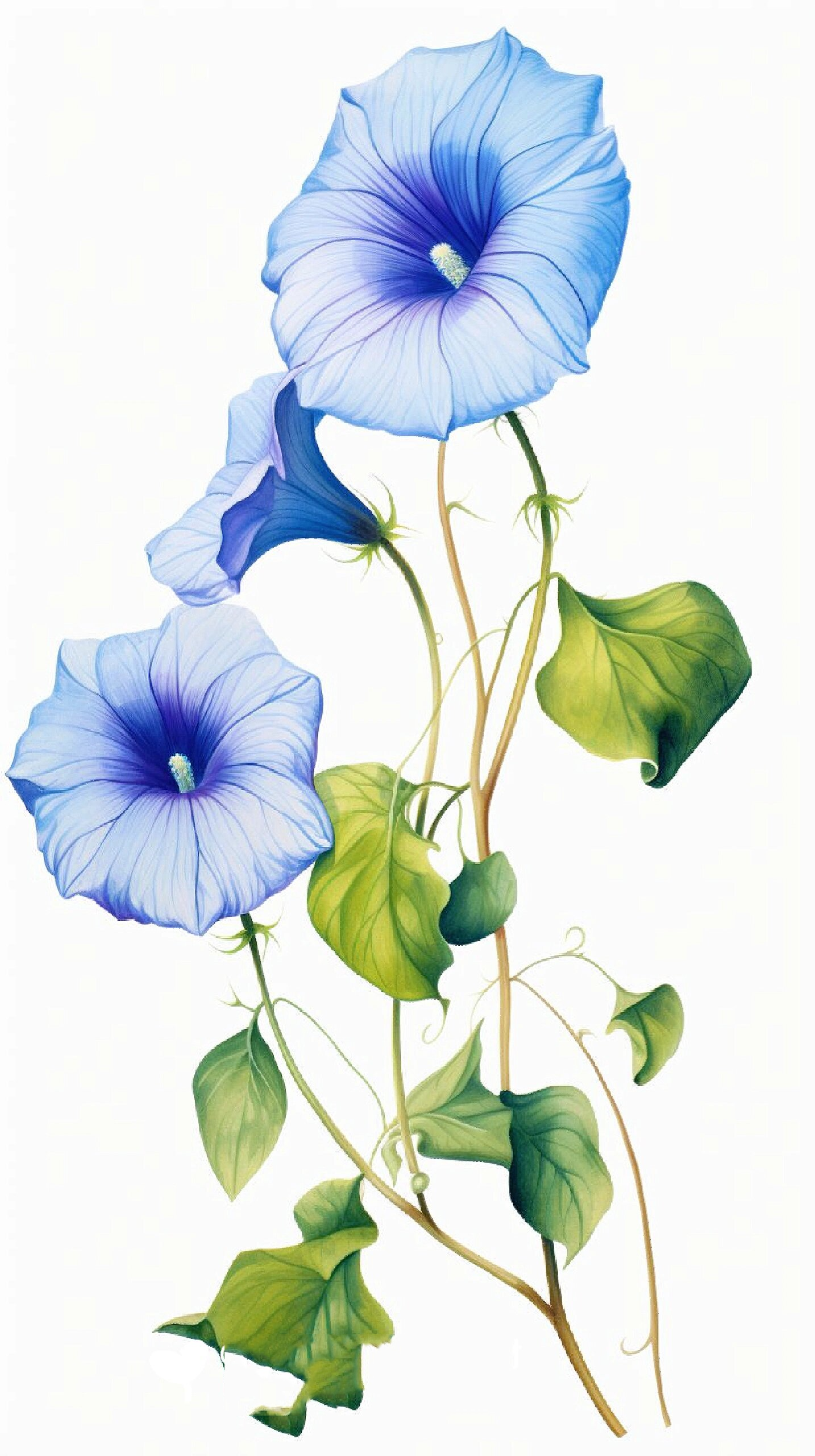 绘画素材1000更~蓝色喇叭花