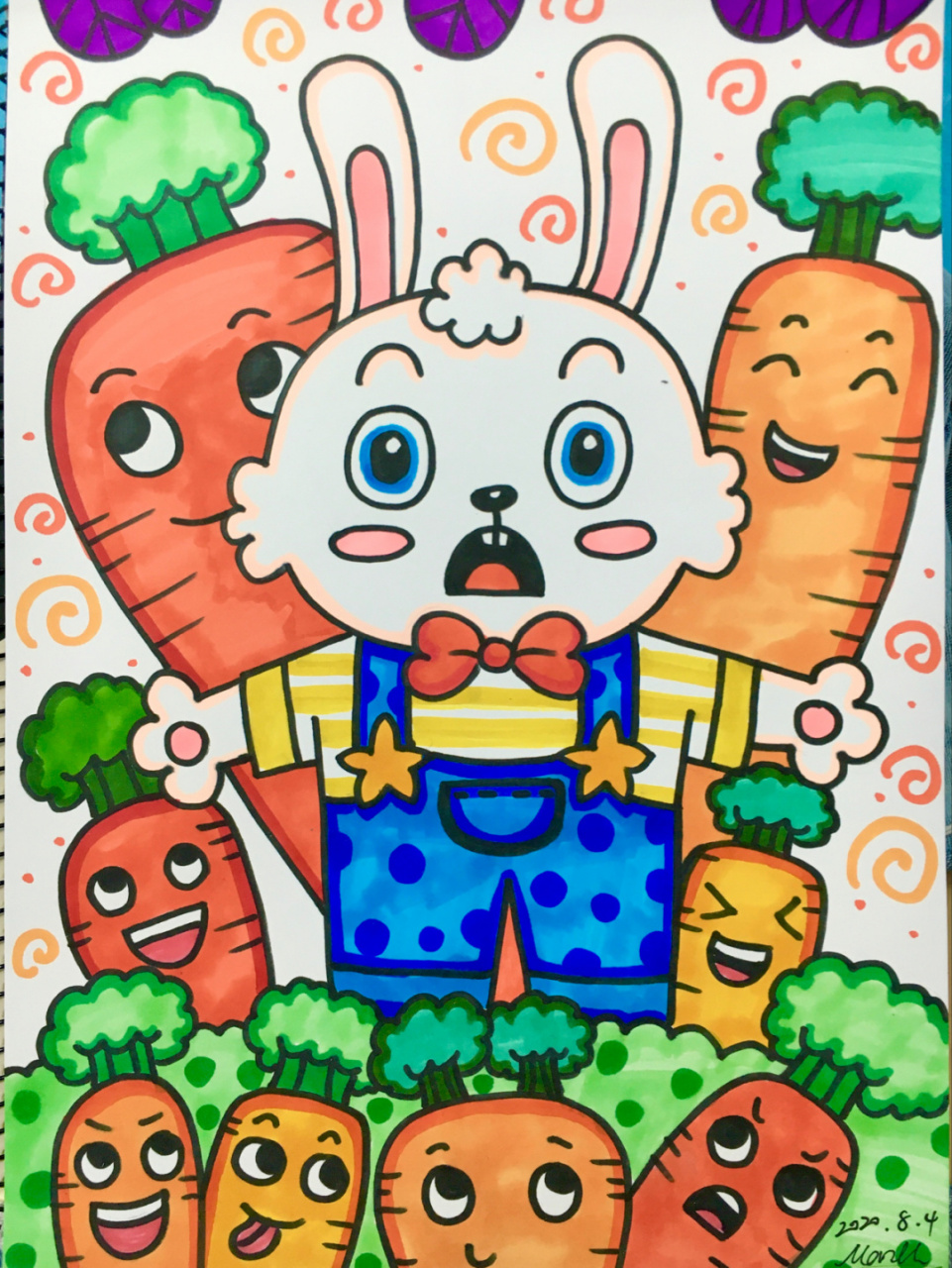 【小兔的奇妙梦境95】马克笔手绘儿童画创意画 会
