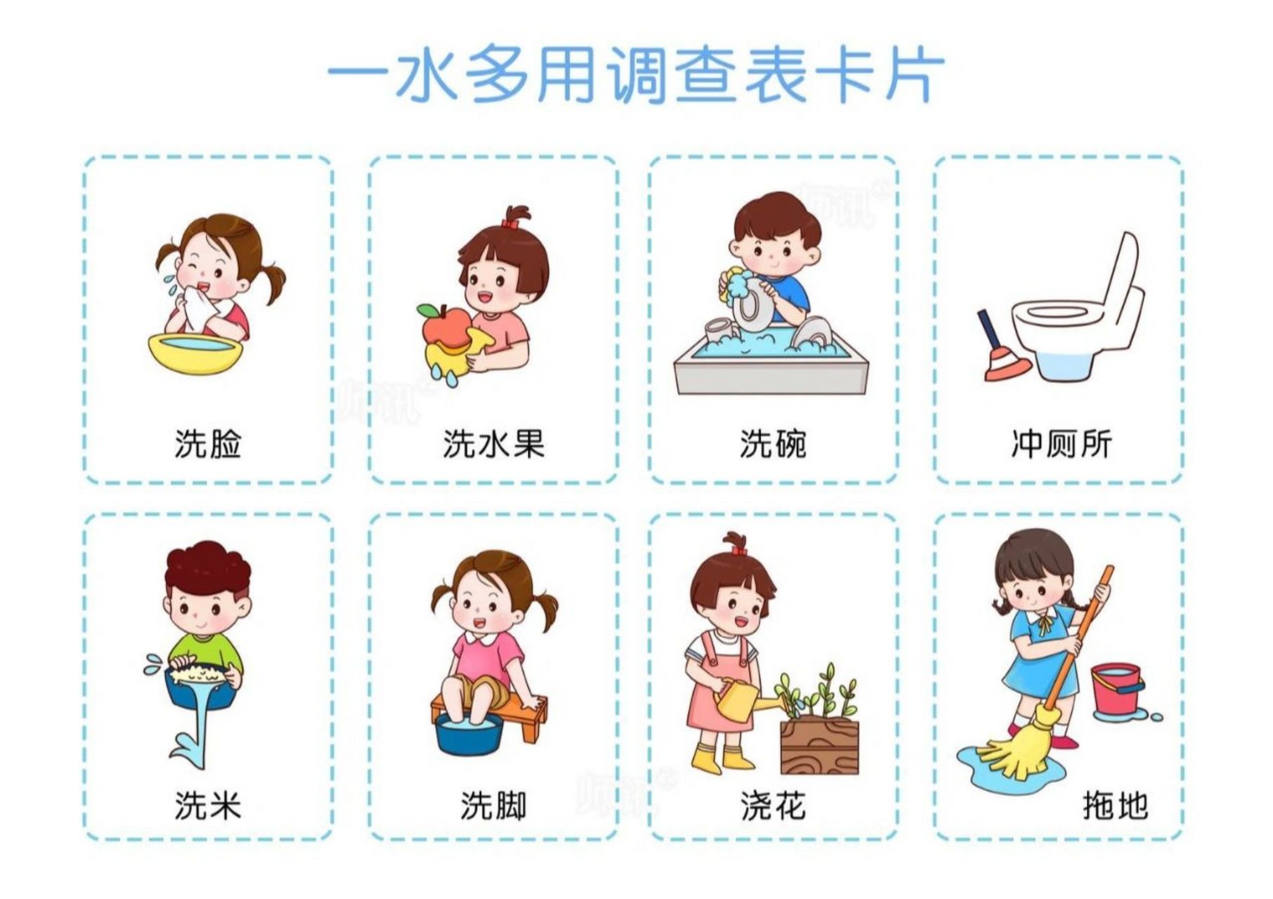 一水多用调查表卡片(上)素材可打印
