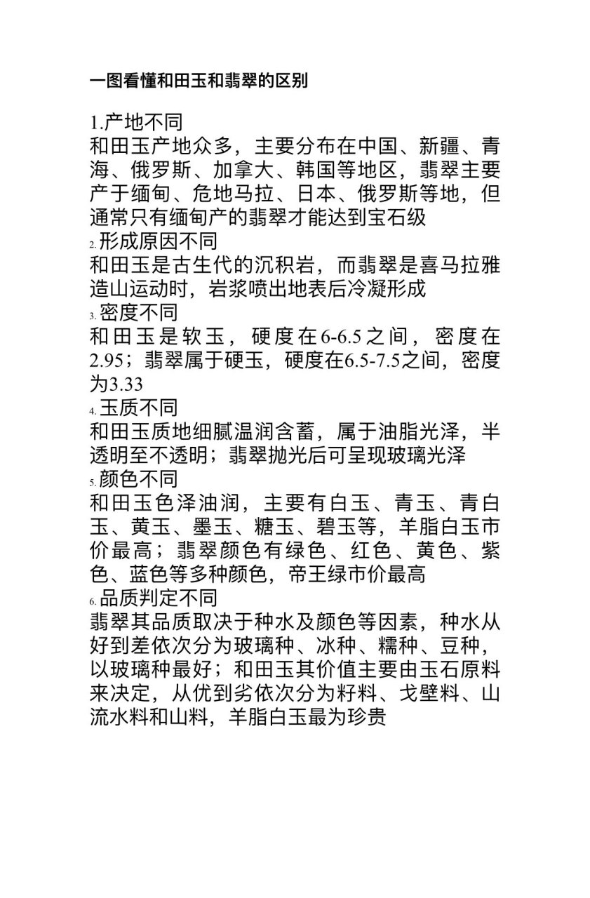 和田玉和翡翠的区别 一图看懂和田玉和翡翠的区别 1.