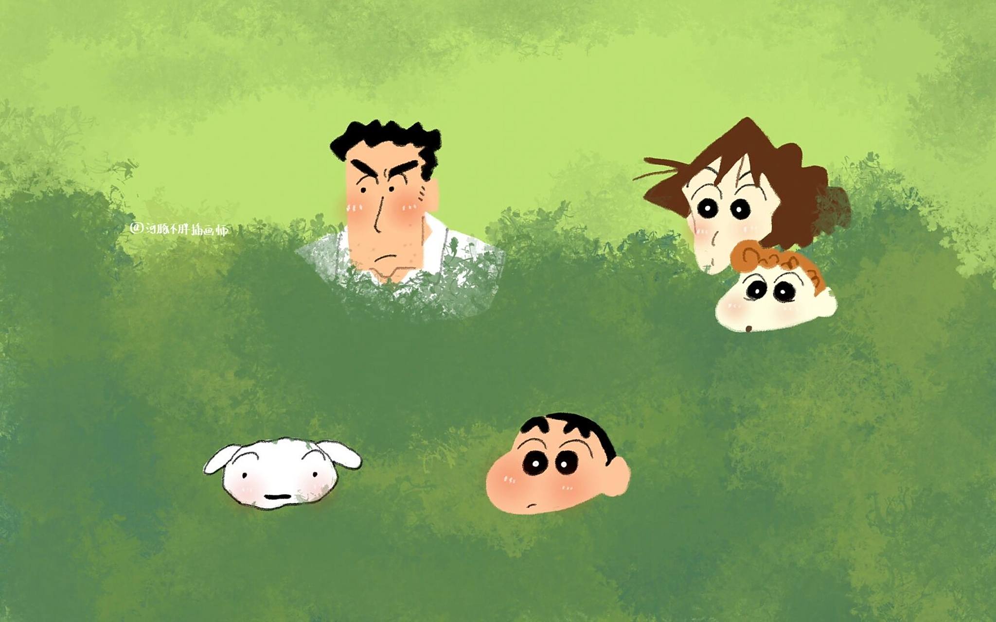 蜡笔小新可爱电脑壁纸 你们想要的深色电脑壁纸来了,按的是macbook