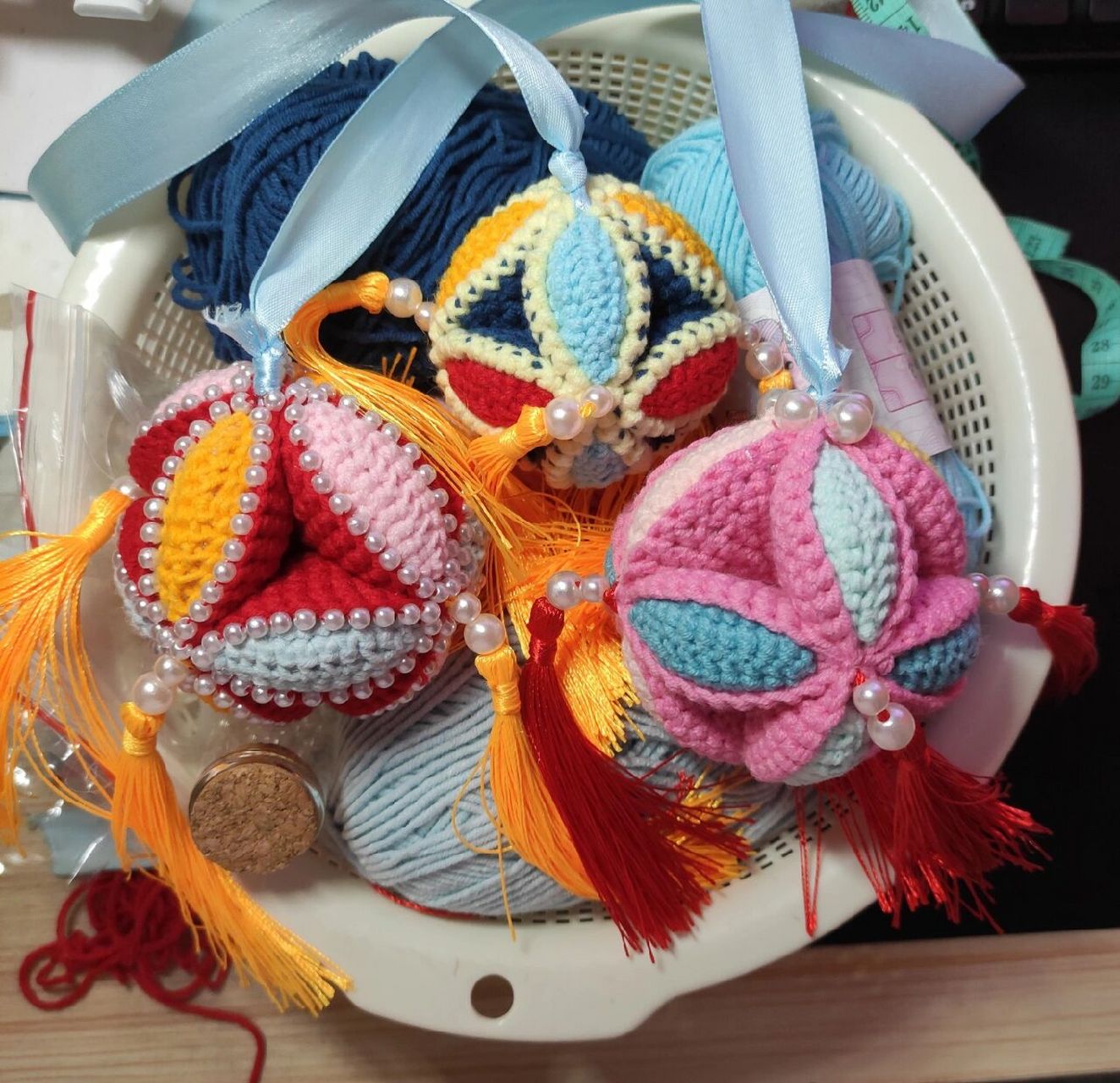 广西非遗:壮族三月三绣球——钩针版 各位,对不起.