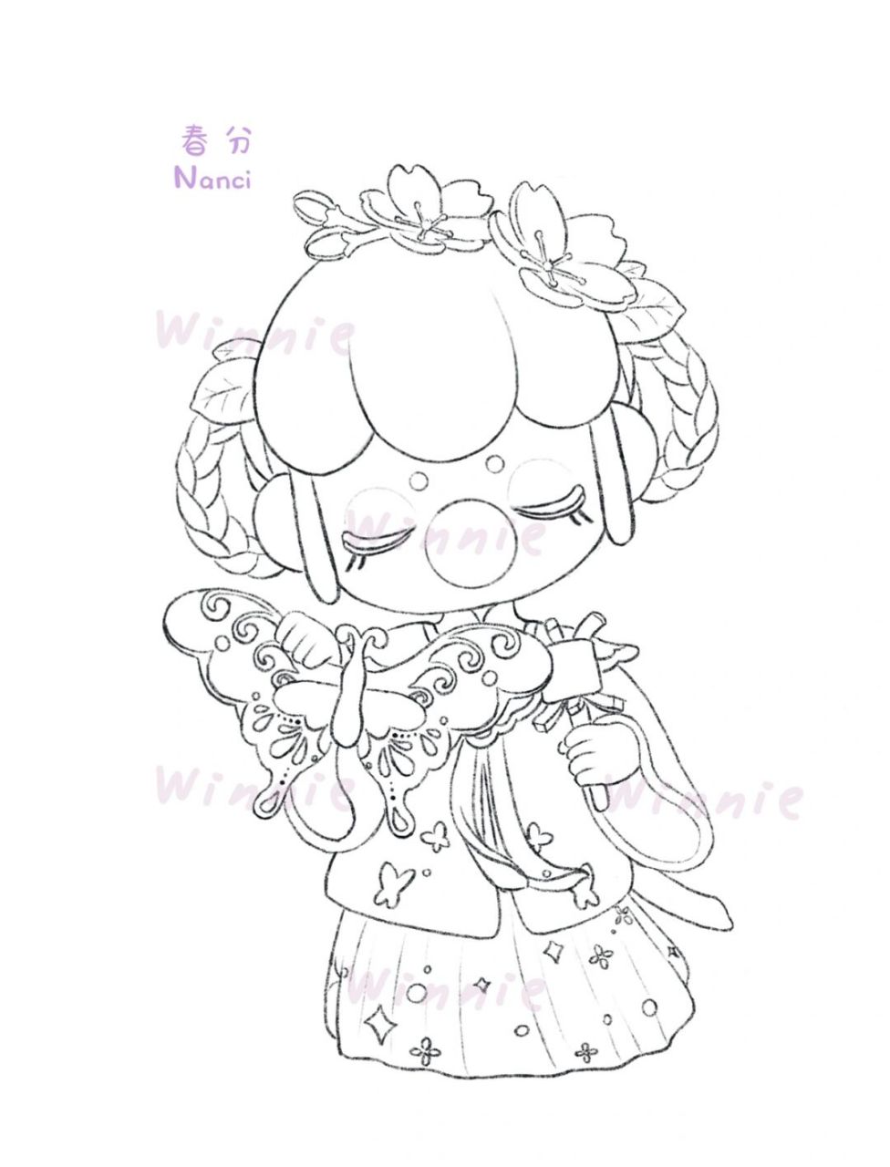 【手绘彩铅盲盒】nanci二十四节气春分/附线稿 老规矩:完整绘画过程