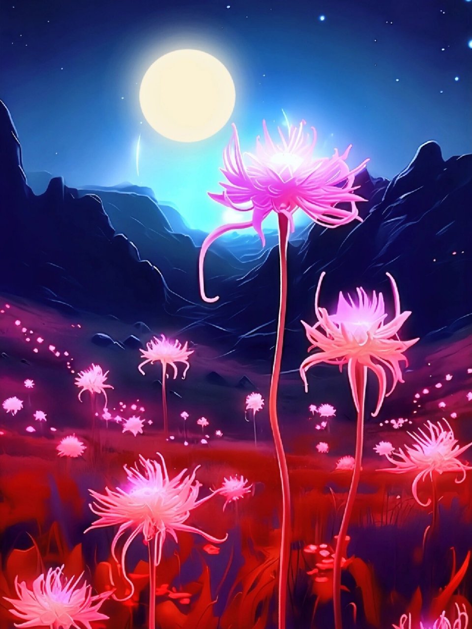 彼岸花又名曼珠沙华,有个很好的花语是: "见花不见叶,花叶永不相见