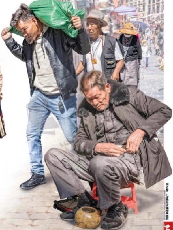 场景速写《劳作》 他来了,他来了,他扛着麻袋走来了.