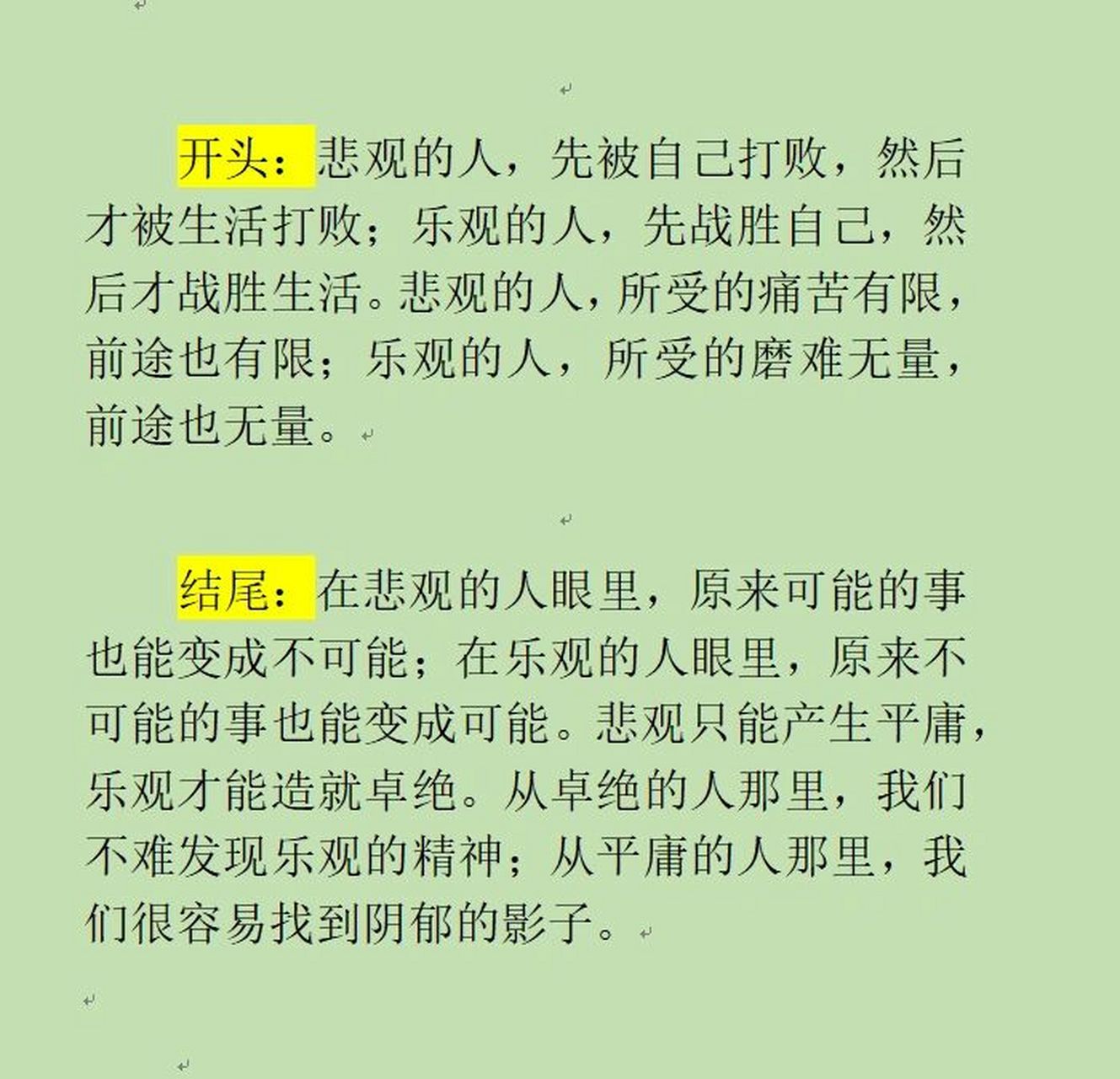 以乐观自信为主题的开头结尾送给学霸