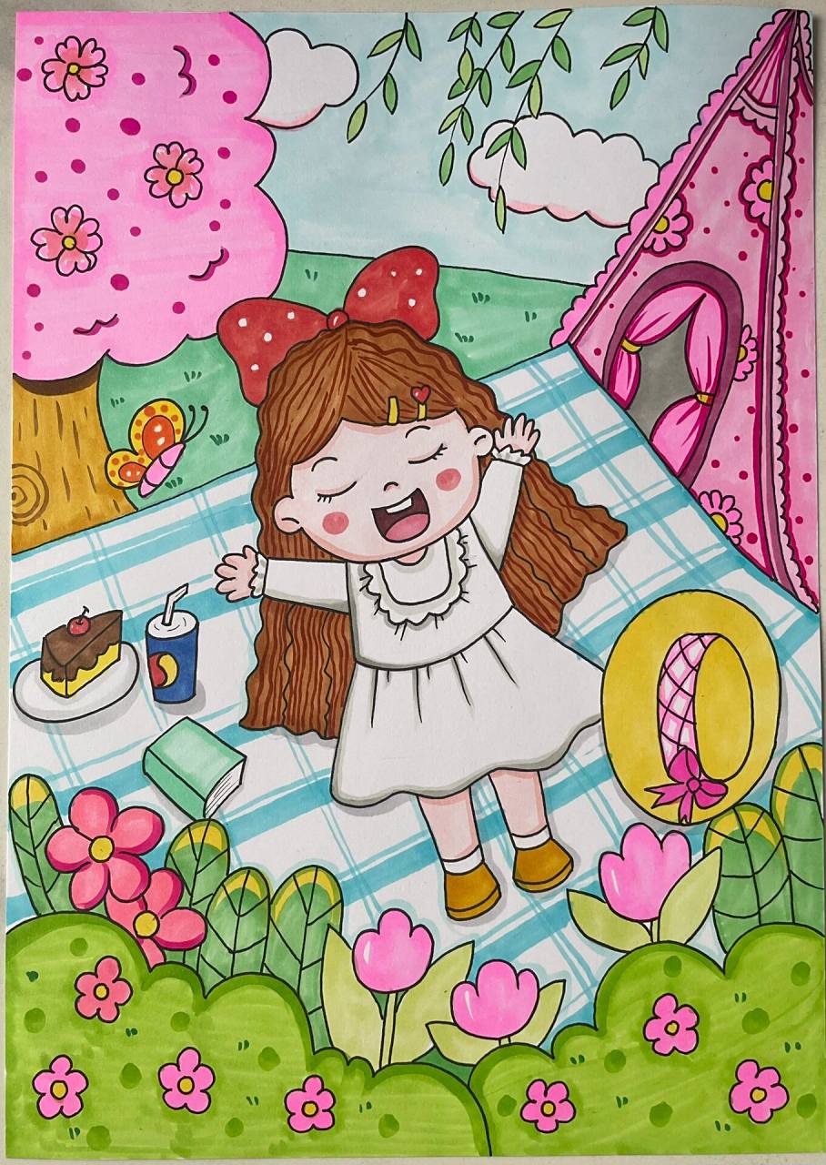 春游野餐主题 临摹