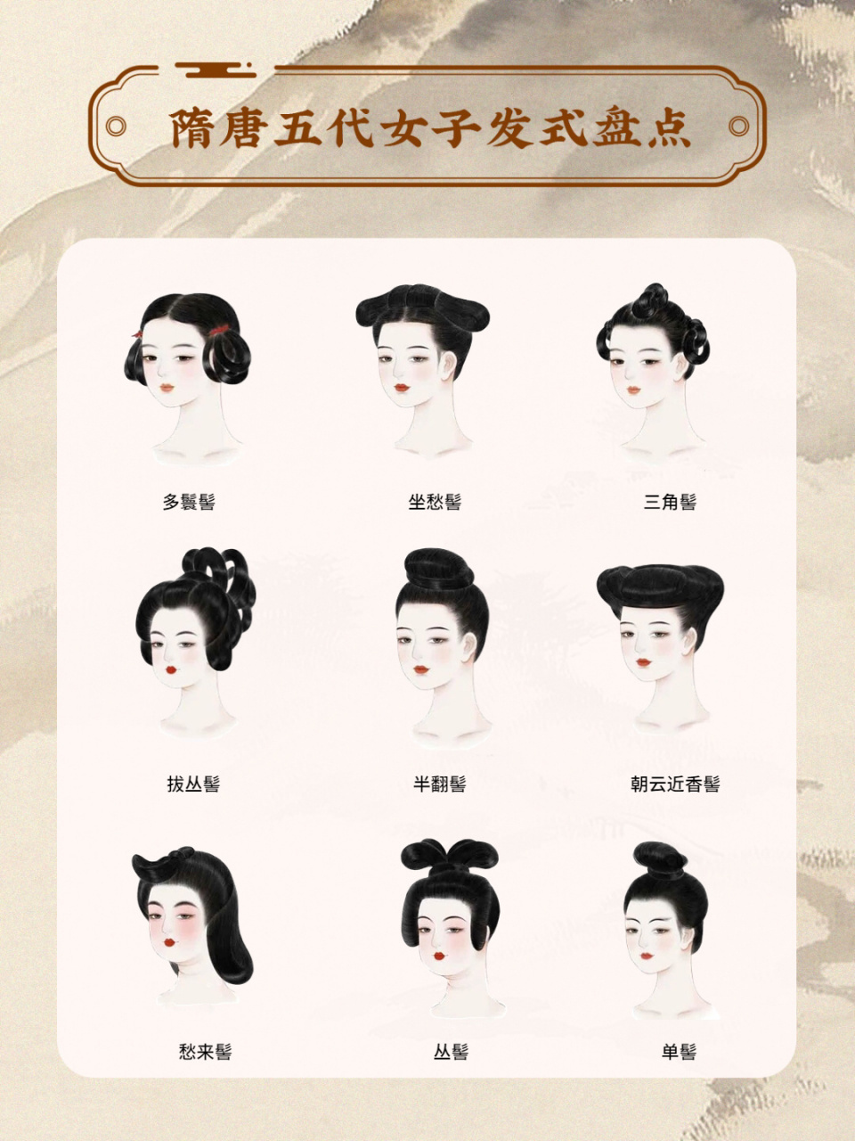 隋朝时期女子发 时已出现颇多变化求新的发髻式样