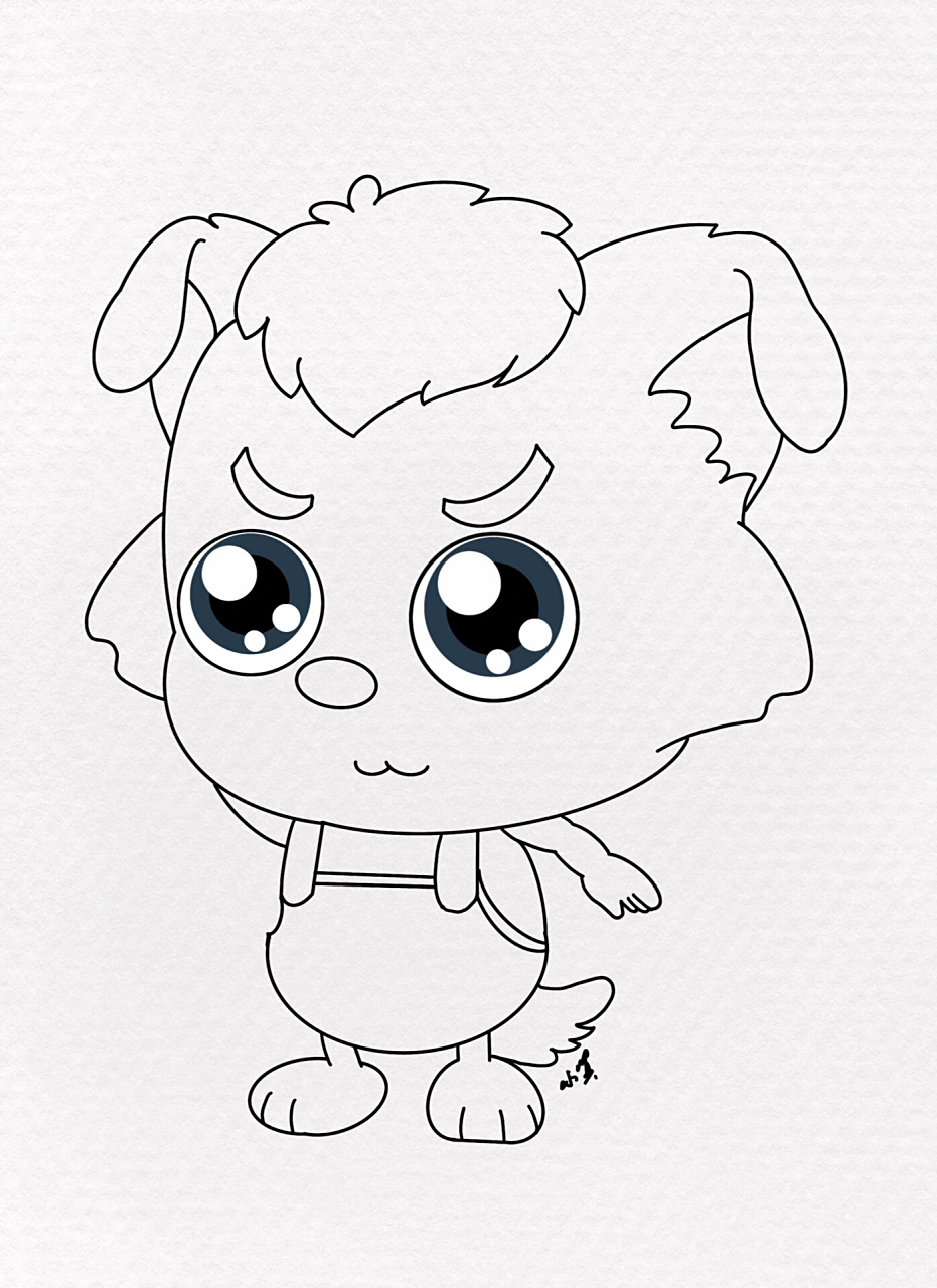 喜羊羊与灰太狼小灰灰卡通练习手绘77步骤图 小灰灰来了萌萌的你