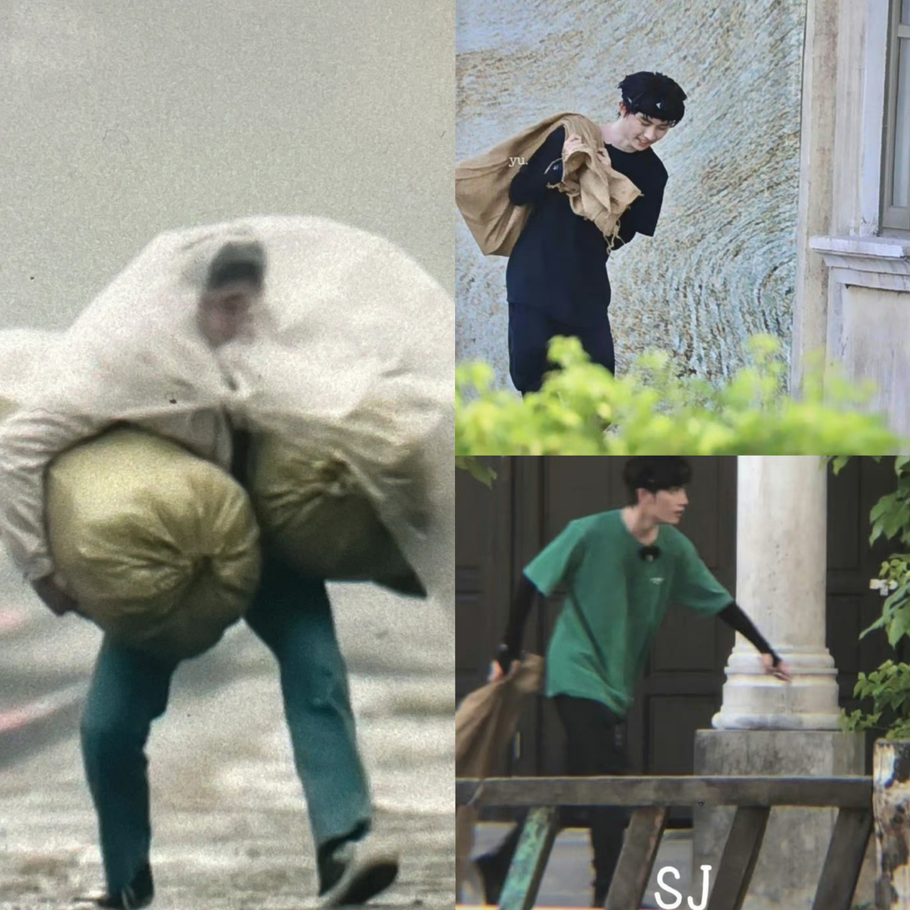 马嘉祺背麻袋vs丁程鑫拖麻袋# 各种意义上的负重前行[笑哭]