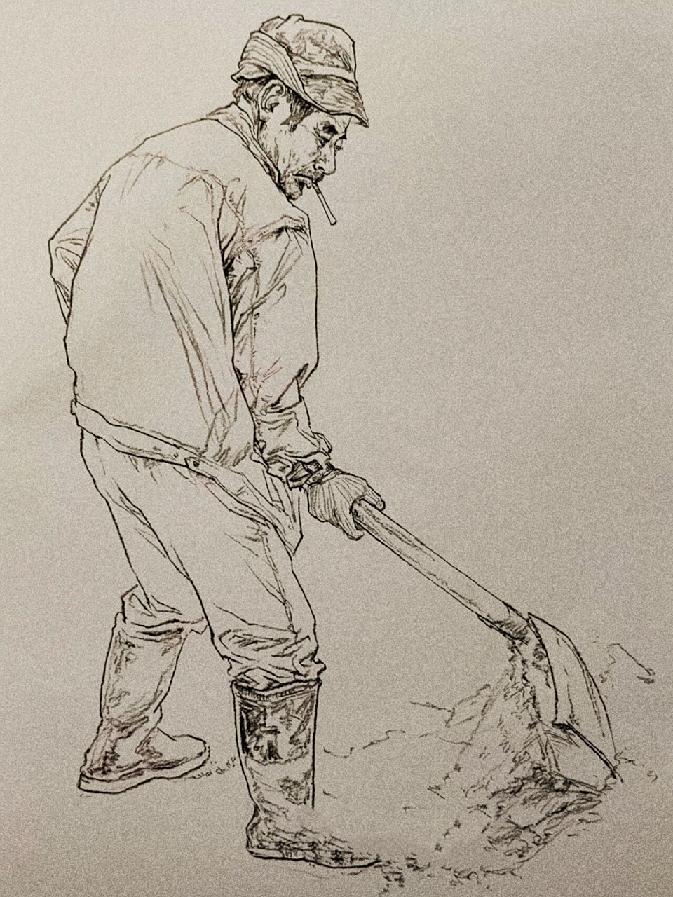 速写线描单人|劳动最光荣no.129 弯腰动态,劈材动态,坐姿女青年