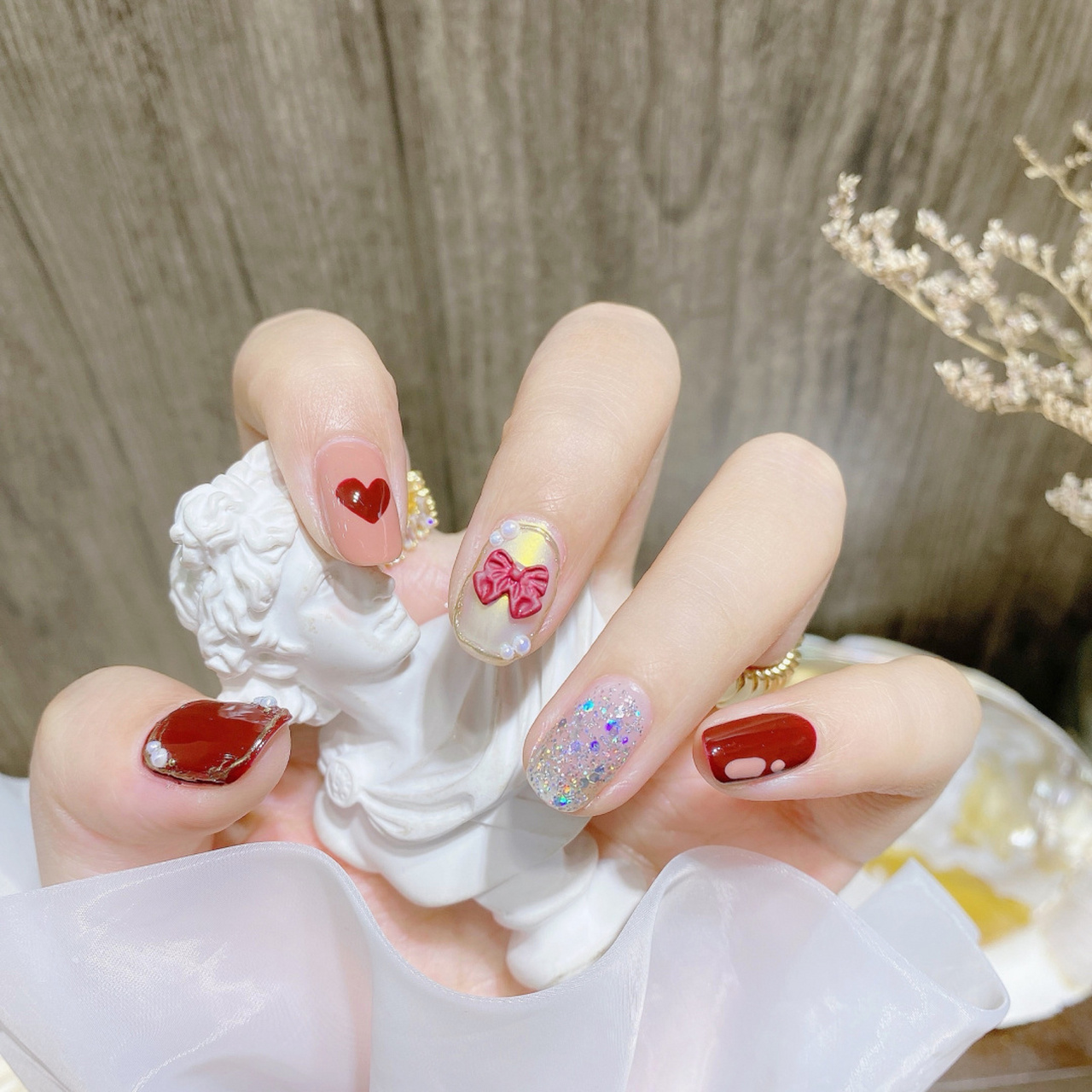 这个复古巴洛克在逃公主风美甲不错噢 甜美的小复古感觉～hin好看!