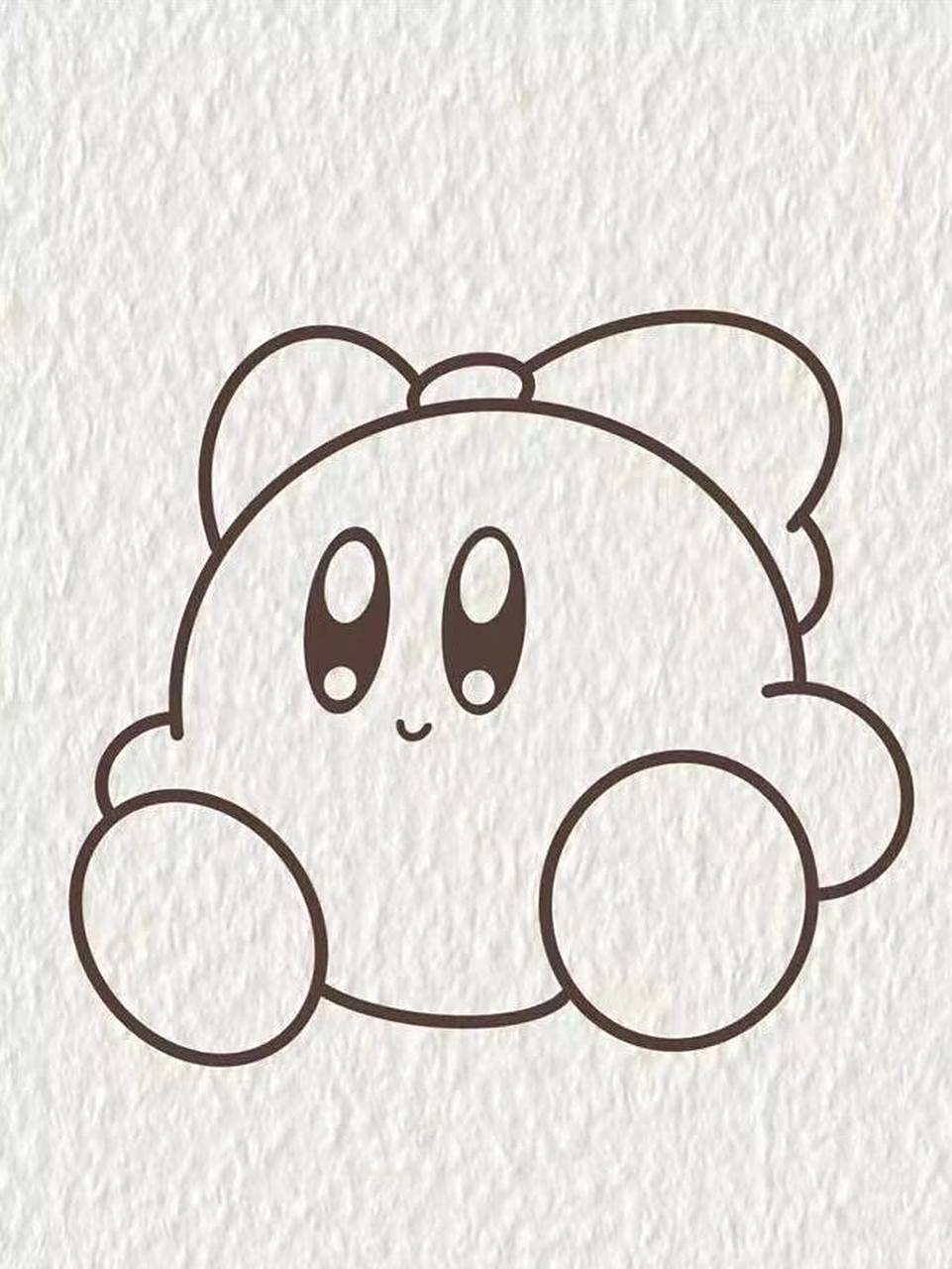 超可爱简笔画 星之卡比